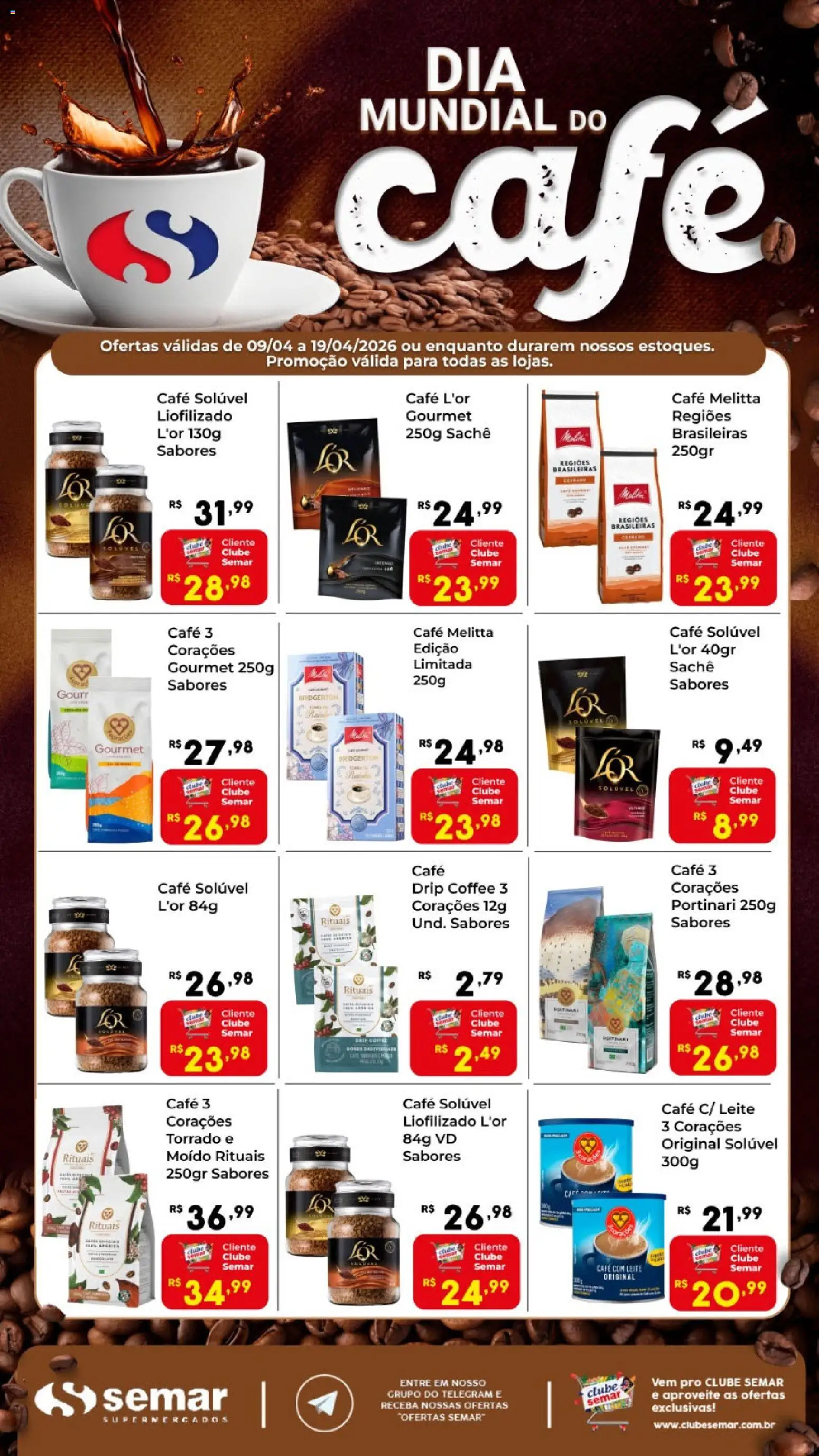 Semar Supermercado Folheto - válido de 09.04.2026 | Página: 2 | Produtos: Leite, Café, Café solúvel
