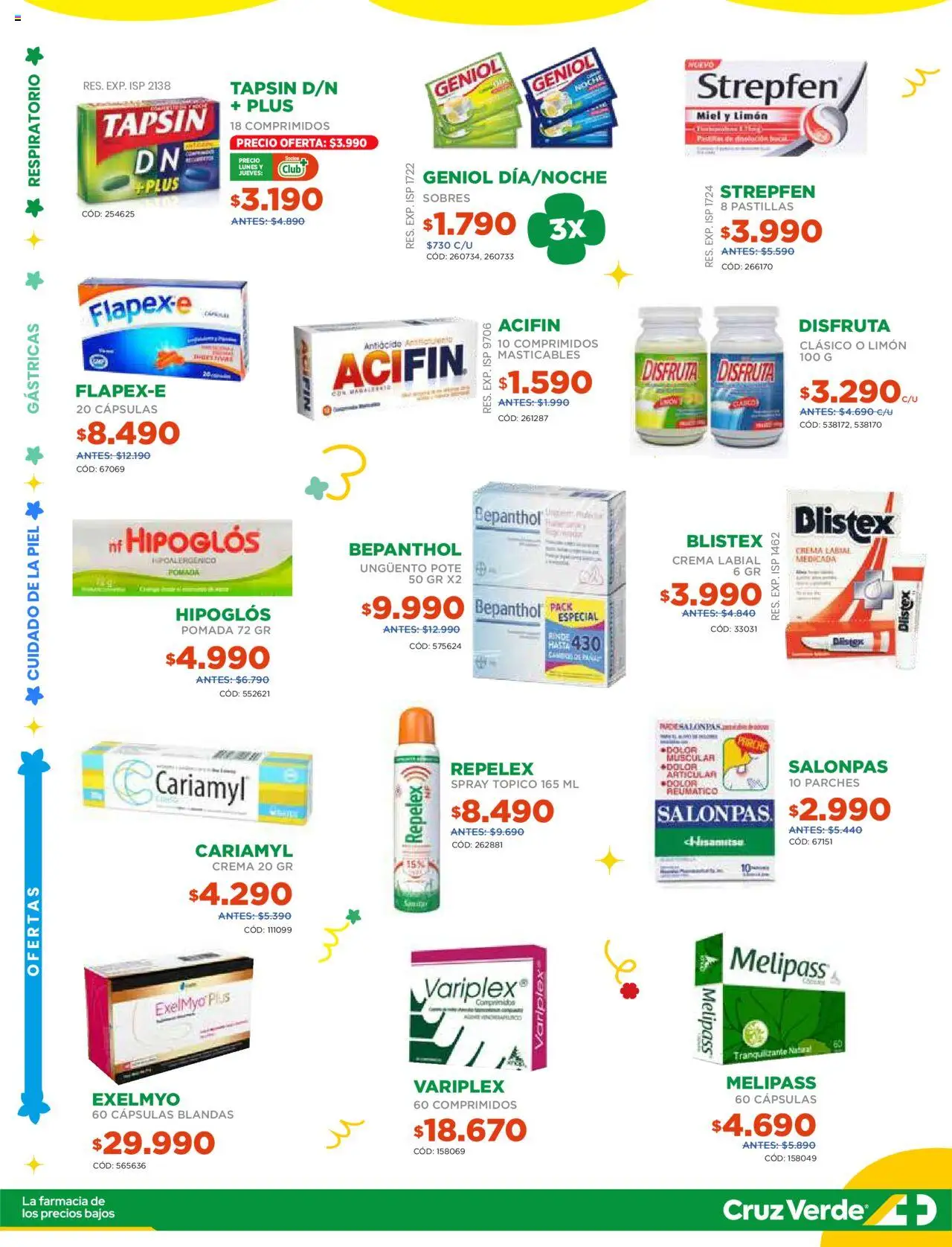 Flyer Ofertas Primera Quincena Cruz Verde │ válido desde el 01.10.2025 | Página: 3 | Productos: Limón, Antiácido, Labial, Crema