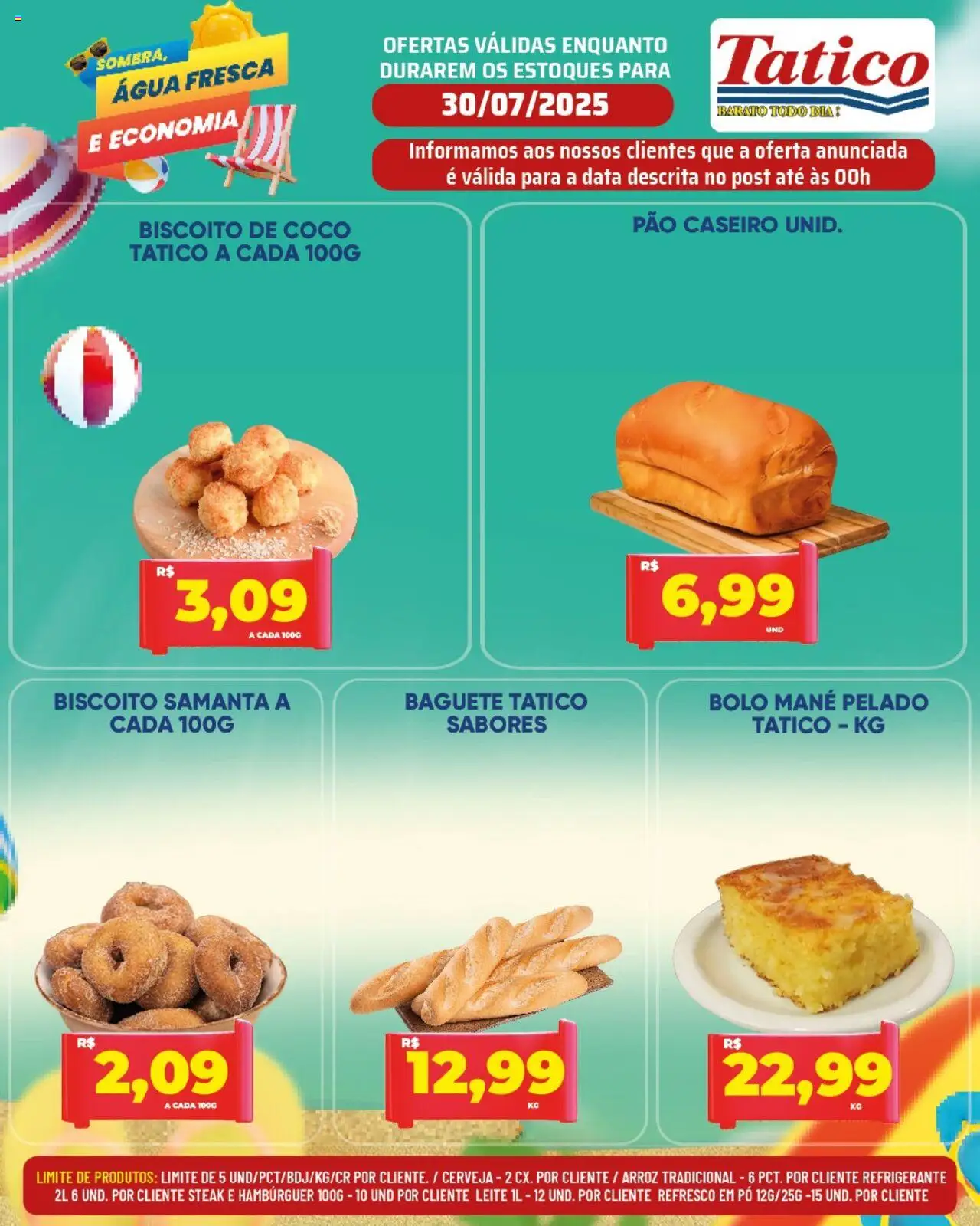 Tatico Folheto - válido de 30.07.2025 | Página: 12 | Produtos: Biscoito, Refresco, Pão, Cerveja