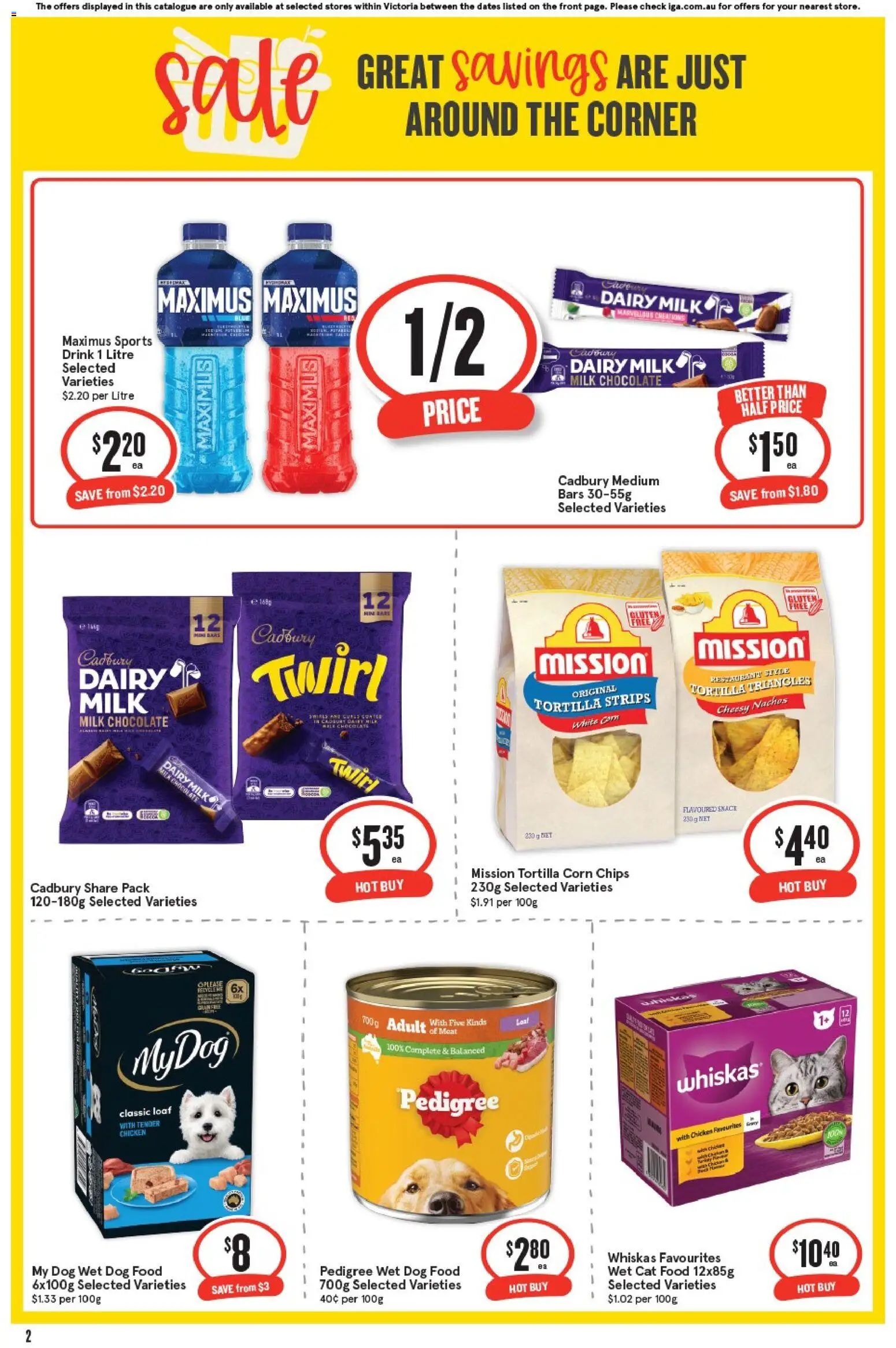 IGA catalogue - valid from 07.01.2026 | Page: 3 | Products: Milk, Dairy, Chips, Dog food