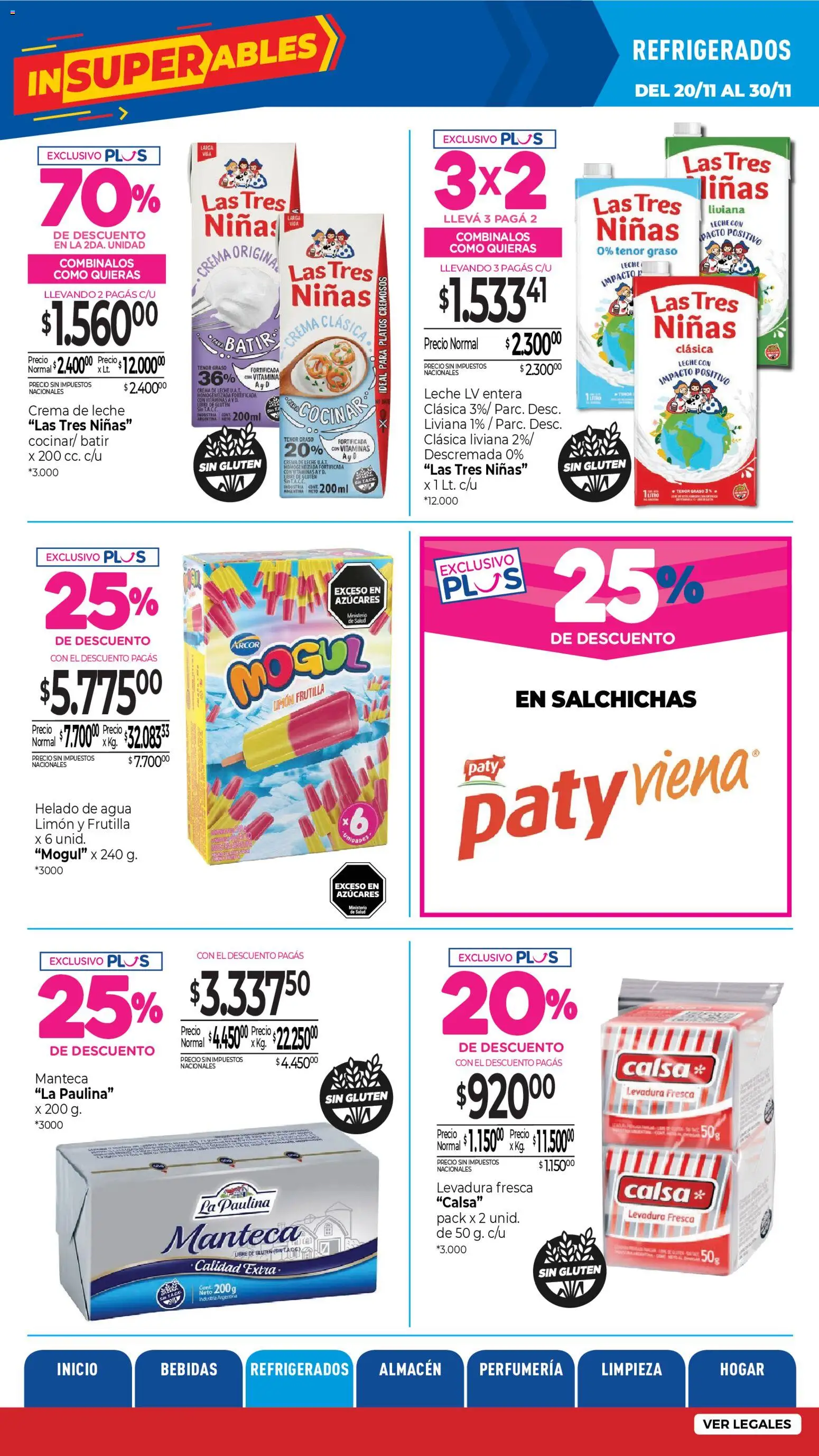 La Anonima catálogo │ válido desde el 20.11.2025 | Página: 12 | Productos: Helado, Vitaminas, Crema de leche, Leche
