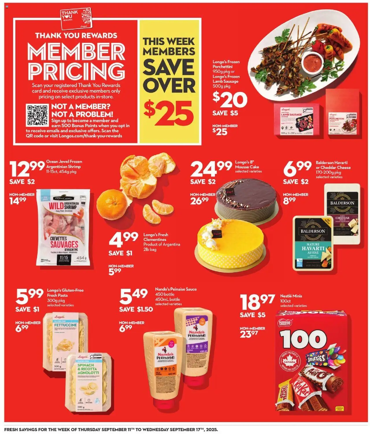 Longo's flyer valid from 11.09.2025 | Page: 3 | Products: Pasta, Bag, Cheese