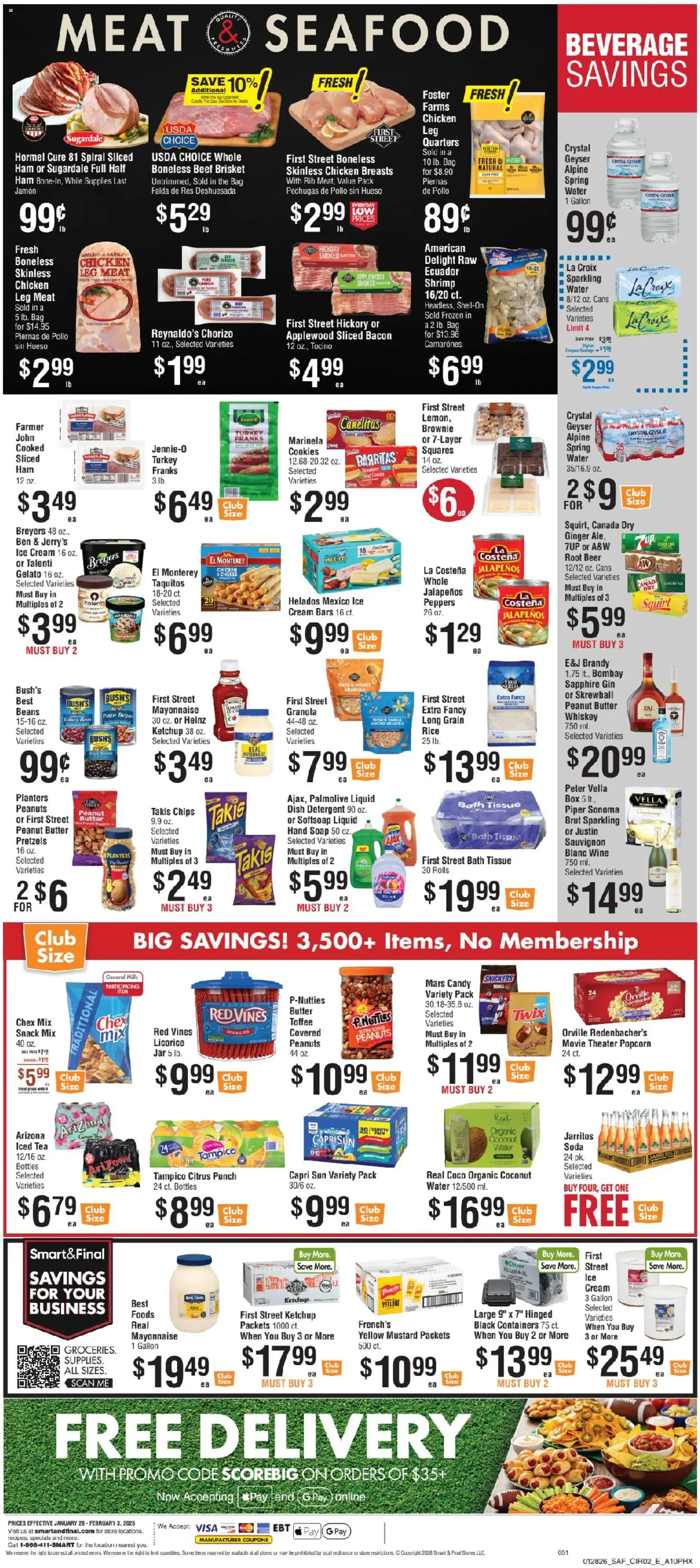 Smart & Final Weekly Ad - valid from 30.01.2026 | Page: 3 | Products: Butter, Cheese, Tea, Chips