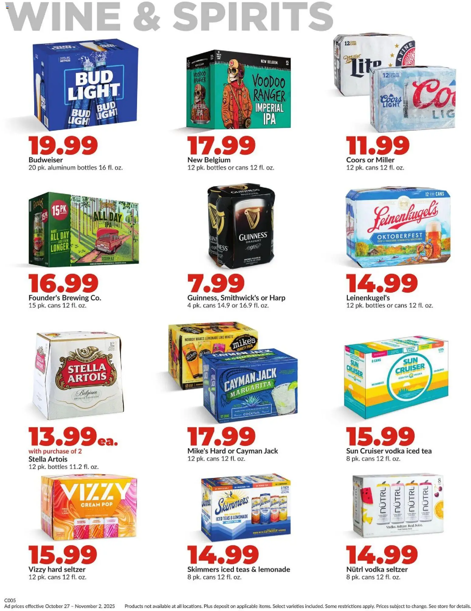HyVee Weekly Ad - valid from 27.10.2025 | Page: 33 | Products: Wine, Tea, Cream, Vodka
