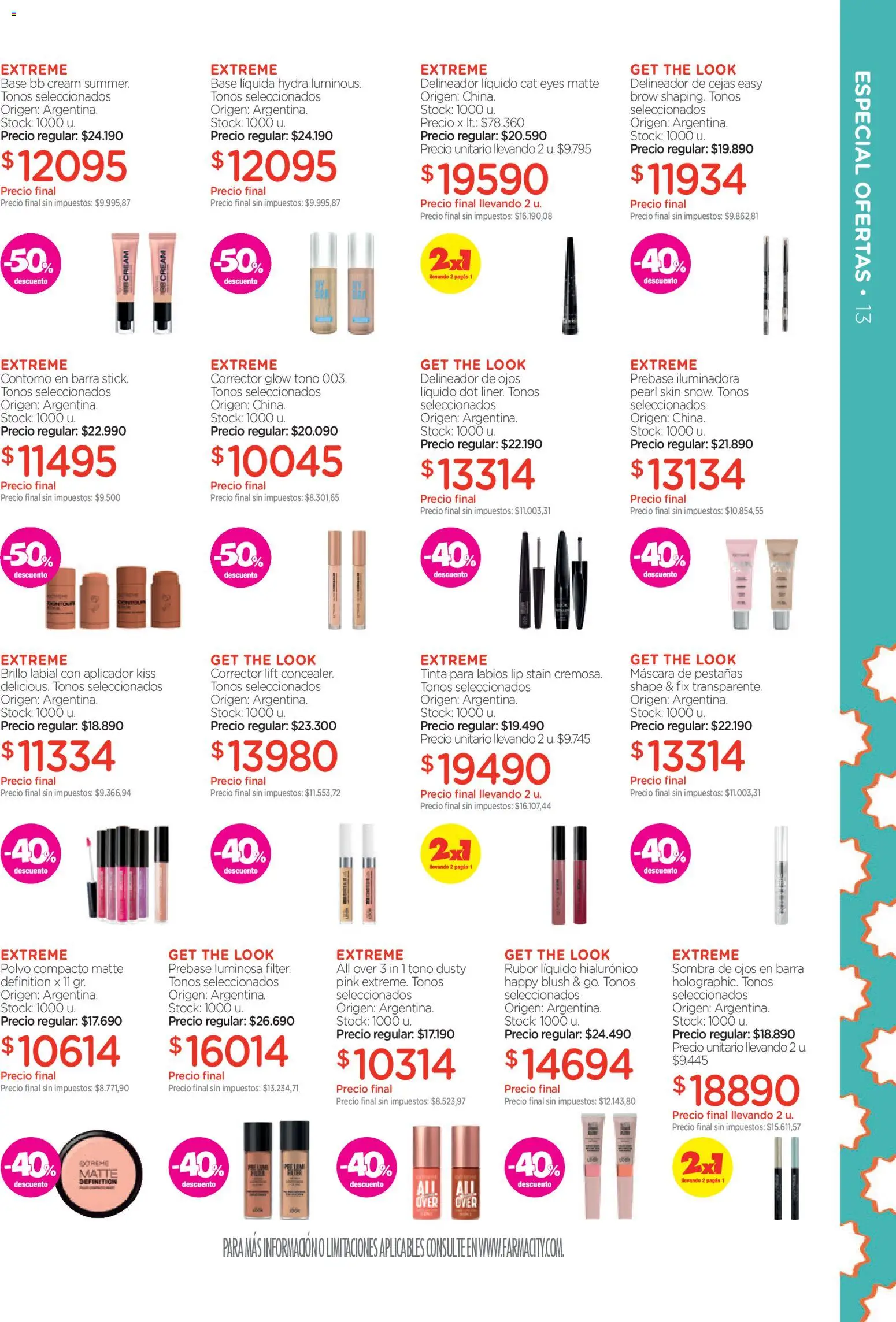 Farmacity catálogo │ válido desde el 09.04.2026 | Página: 13 | Productos: Máscara, Delineador de ojos, Delineador, Contorno