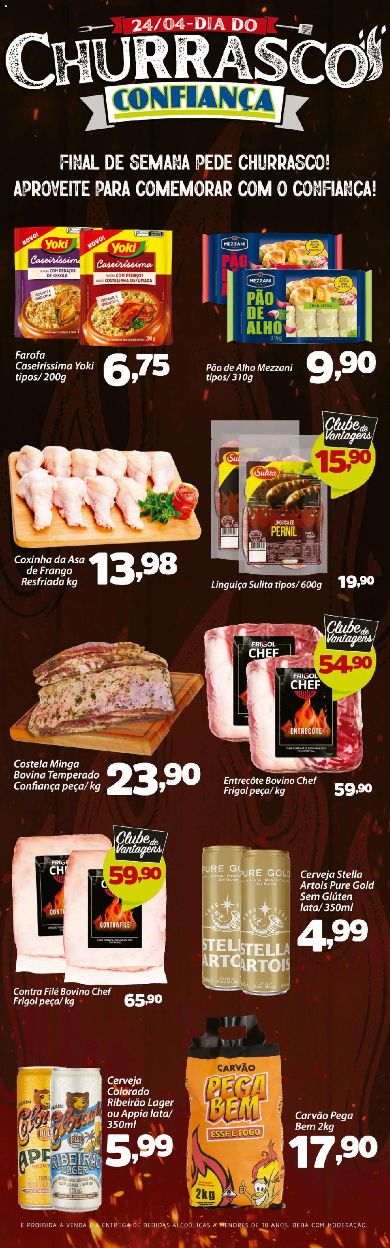 Confiança Folheto - válido de 24.04.2026 | Página: 5 | Produtos: Linguiça, Contra filé, Cerveja, Frango