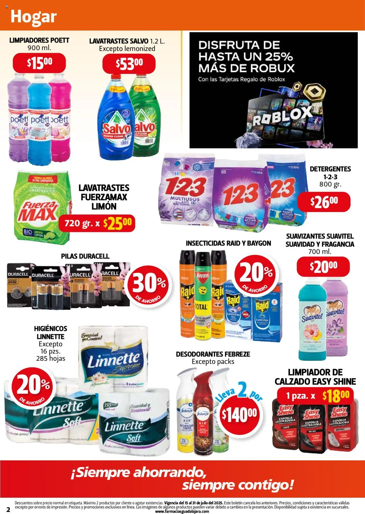 Nuevas ofertas de Farmacia Guadalajara válidas en toda la República Mexicana desde el 15.07.2025. ¡Encuentra las mejores ofertas en Farmacia Guadalajara - Catálogo! | Página: 2 | Productos: Limón, Café, Fragancia, Polvo