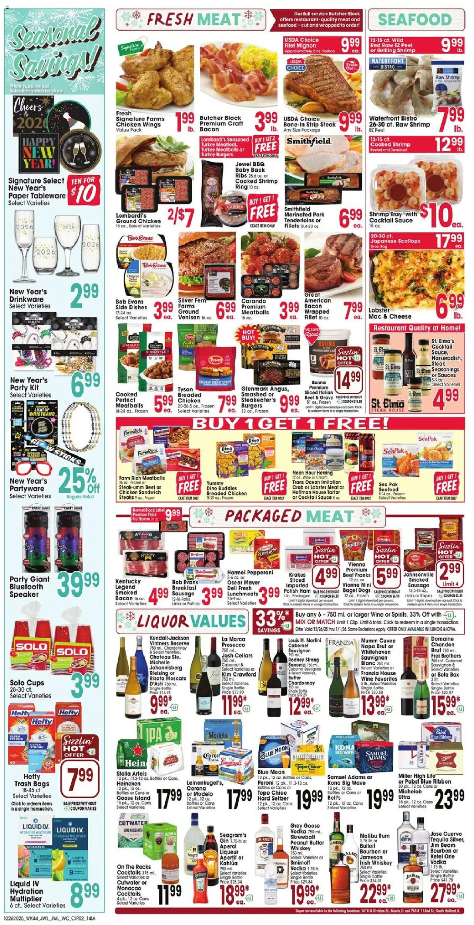 Jewel Osco Weekly Ad - IA - valid from 26.12.2025 | Page: 2 | Products: Box, Ham, Wine, Vodka