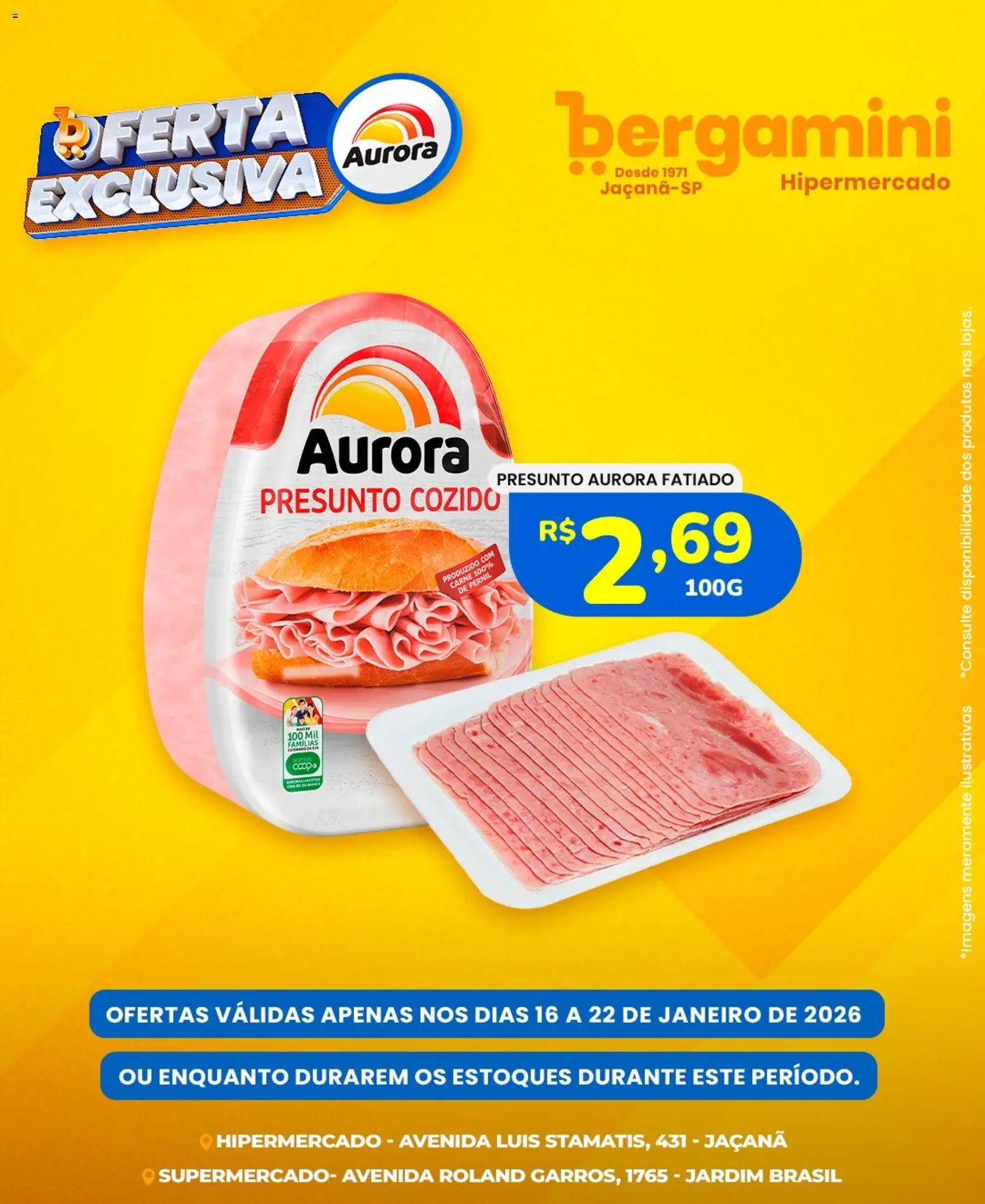 Supermercado Bergamini Folheto - válido de 16.01.2026 | Página: 4 | Produtos: Pernil, Presunto, Carne