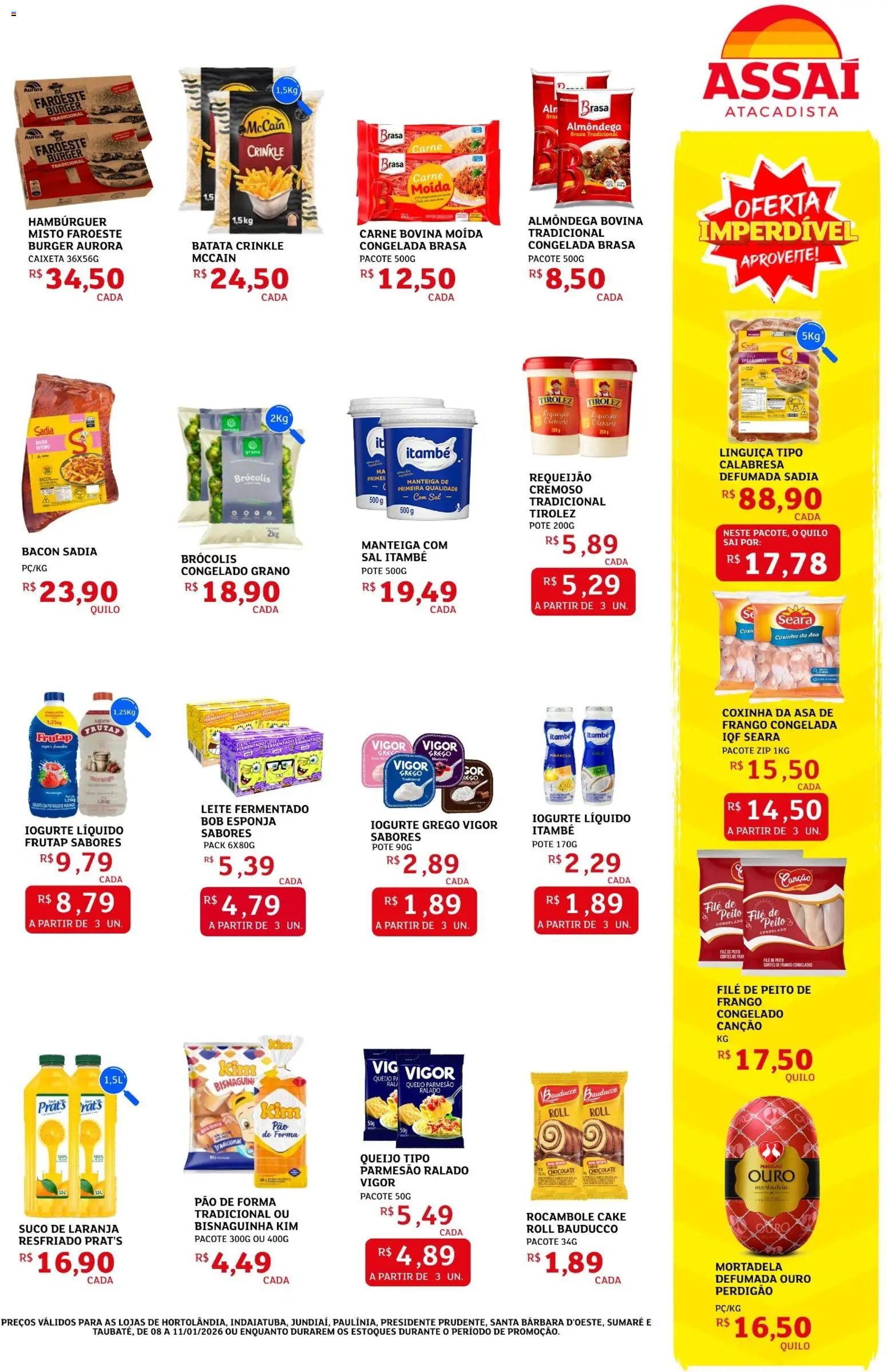 Assaí Atacadista Folheto - válido de 08.01.2026 | Página: 3 | Produtos: Esponja, Manteiga, Brócolis, Sal