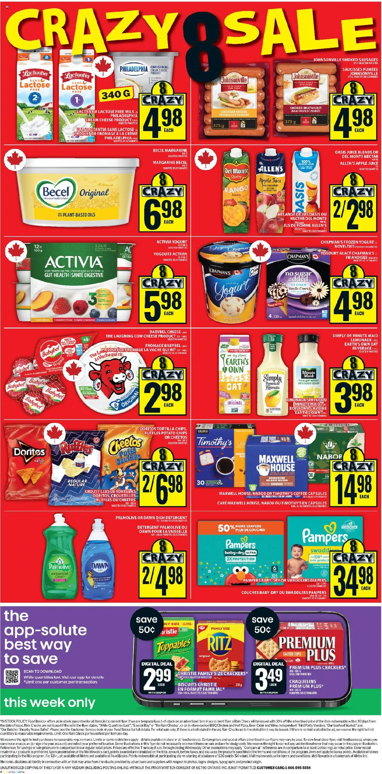 Food Basics flyer valid from 16.10.2025 | Page: 3 | Products: Cheese, Coffee, Juice, Chicken