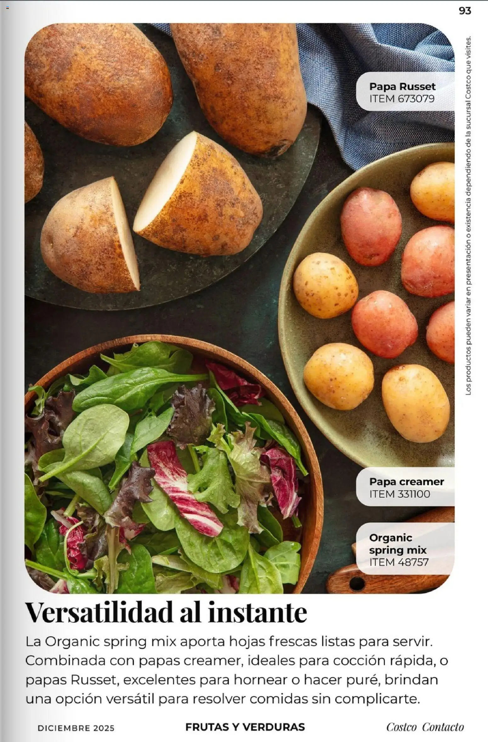 Nuevas ofertas de Costco válidas en toda la República Mexicana desde el 01.12.2025. ¡Encuentra las mejores ofertas en Costco Revista Diciembre! | Página: 93 | Productos: Papa