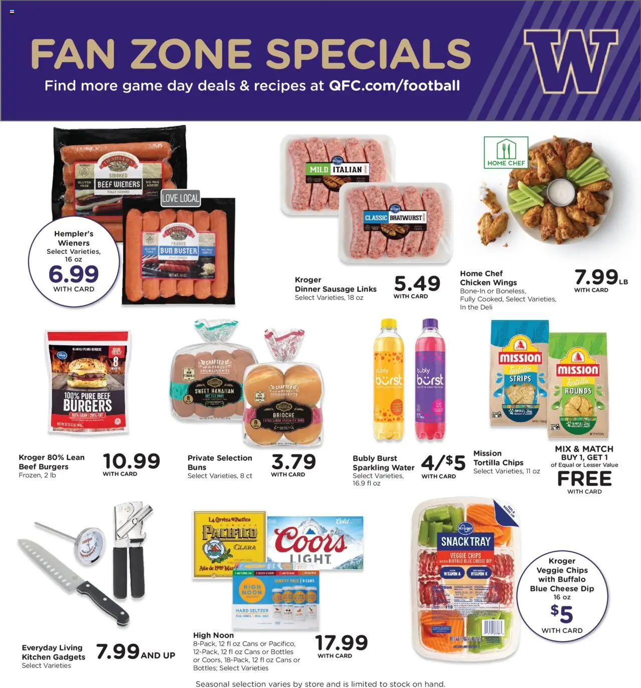 QFC Weekly Ad - valid from 17.09.2025 | Page: 5 | Products: Cheese, Beef, Water, Game