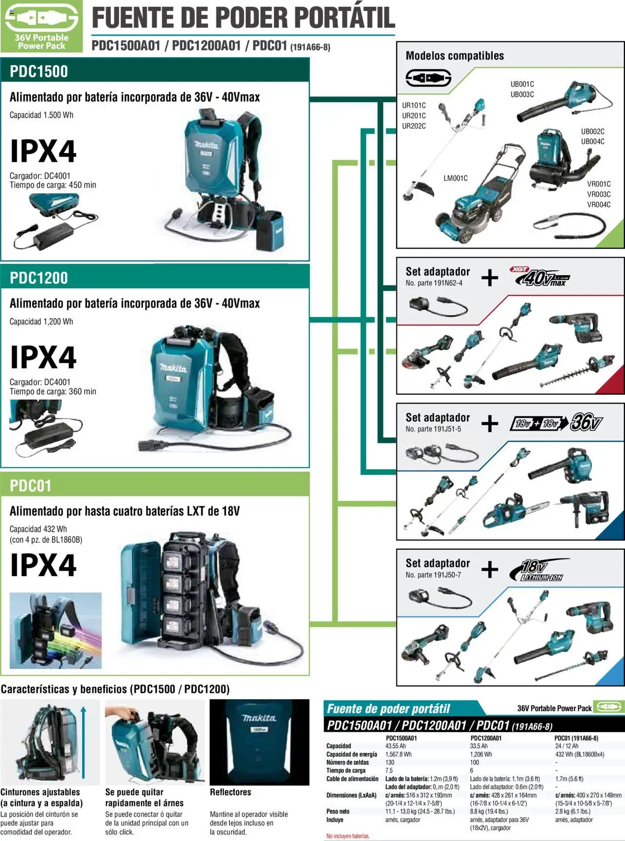 Nuevas ofertas de Makita válidas en toda la República Mexicana desde el 08.07.2024. ¡Encuentra las mejores ofertas en Makita catálogo Accesorios! | Página: 129 | Productos: Fuente, Cargador, Adaptador, Batería