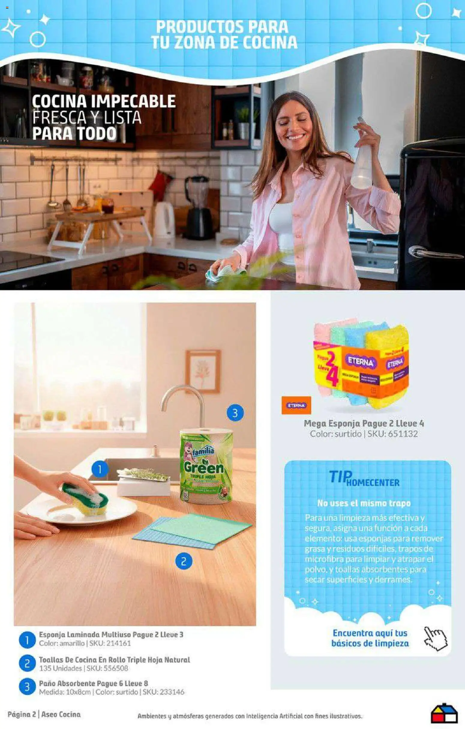 Homecenter revista - valida desde el 24.02.2026 | Página: 2 | Productos: Esponja, Cocina, Toallas