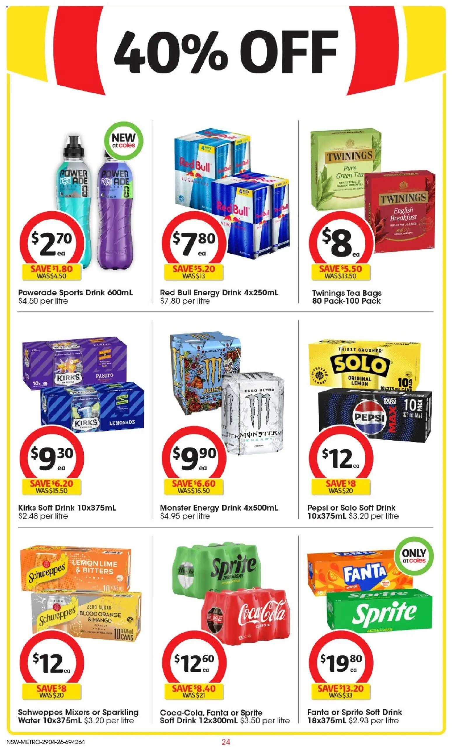 Coles catalogue - valid from 29.04.2026 | Page: 24 | Products: Juice, Pepsi, Water, Lime