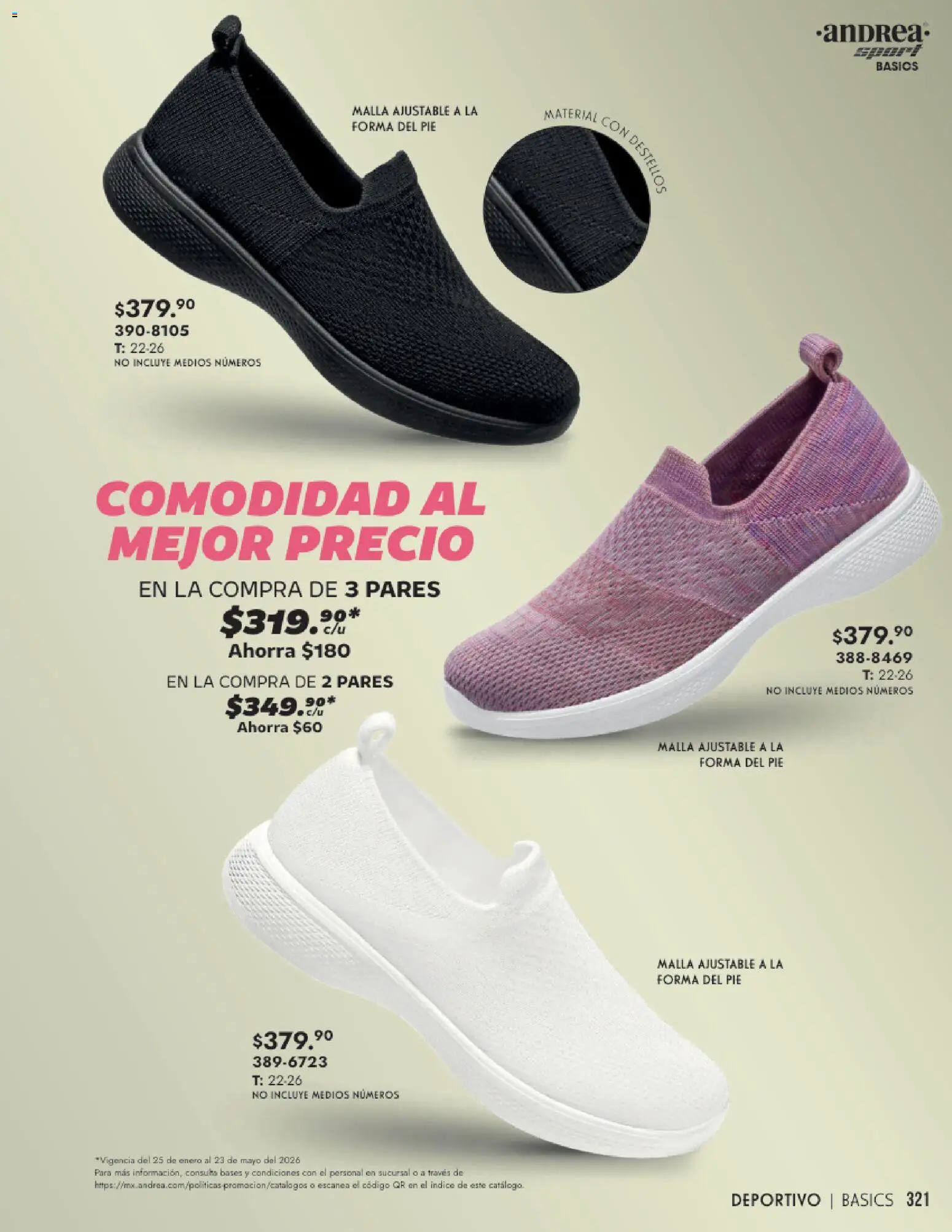Nuevas ofertas de Andrea válidas en toda la República Mexicana desde el 25.01.2026. ¡Encuentra las mejores ofertas en Andrea catálogo Calzado Dama! | Página: 321 | Productos: Malla