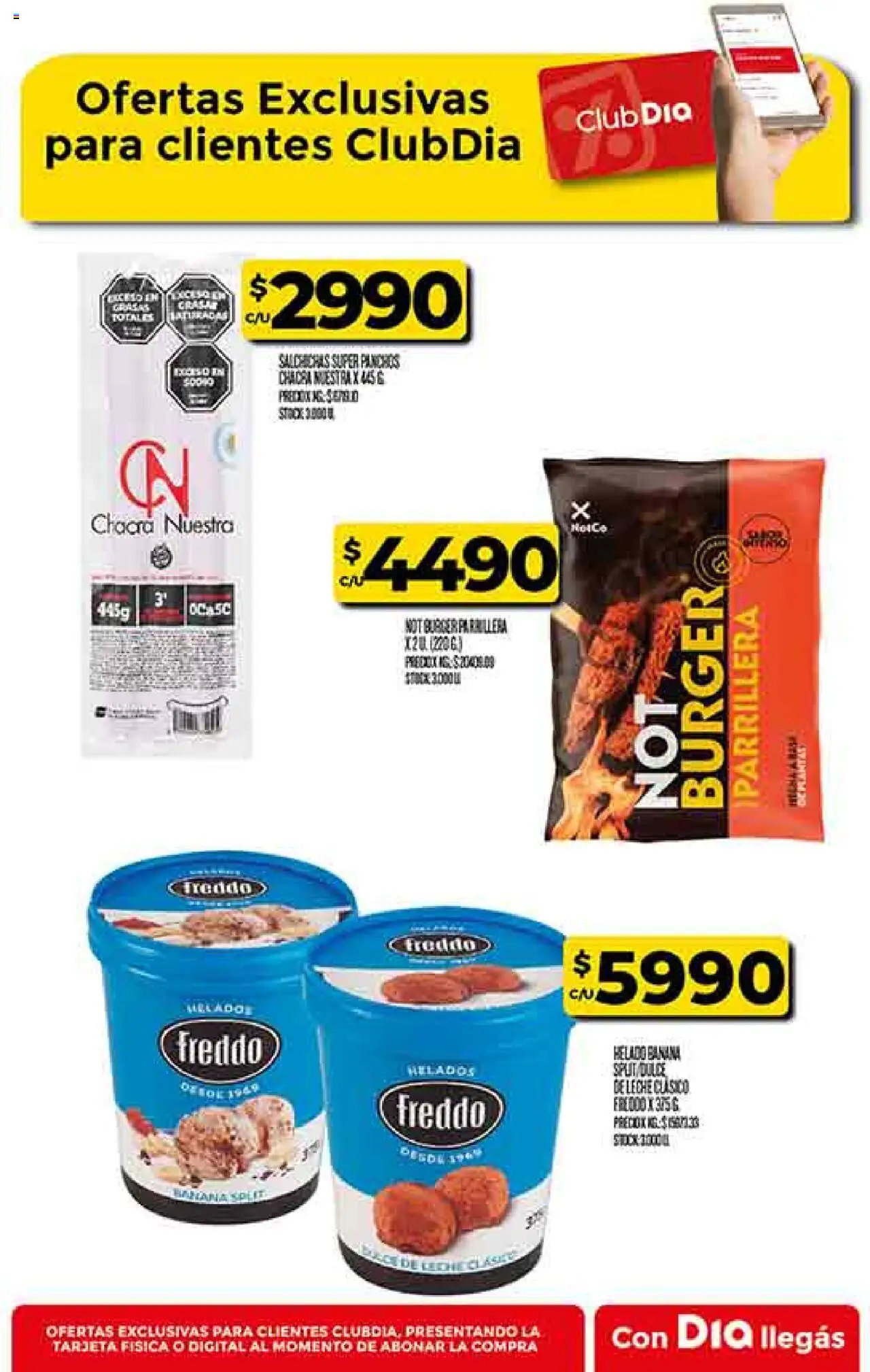 Supermercado DIA Ofertas │ válido desde el 06.08.2025 | Página: 45 | Productos: Helado, Banana, Leche