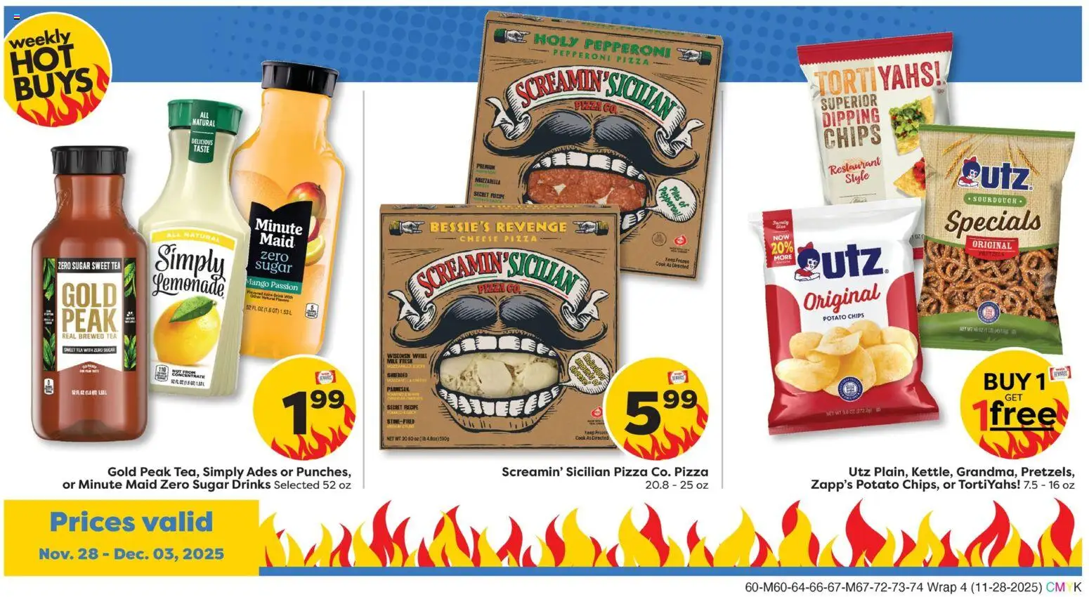 Weis Weekly Ad - valid from 28.11.2025 | Page: 4 | Products: Milk, Pizza, Chips, Mango