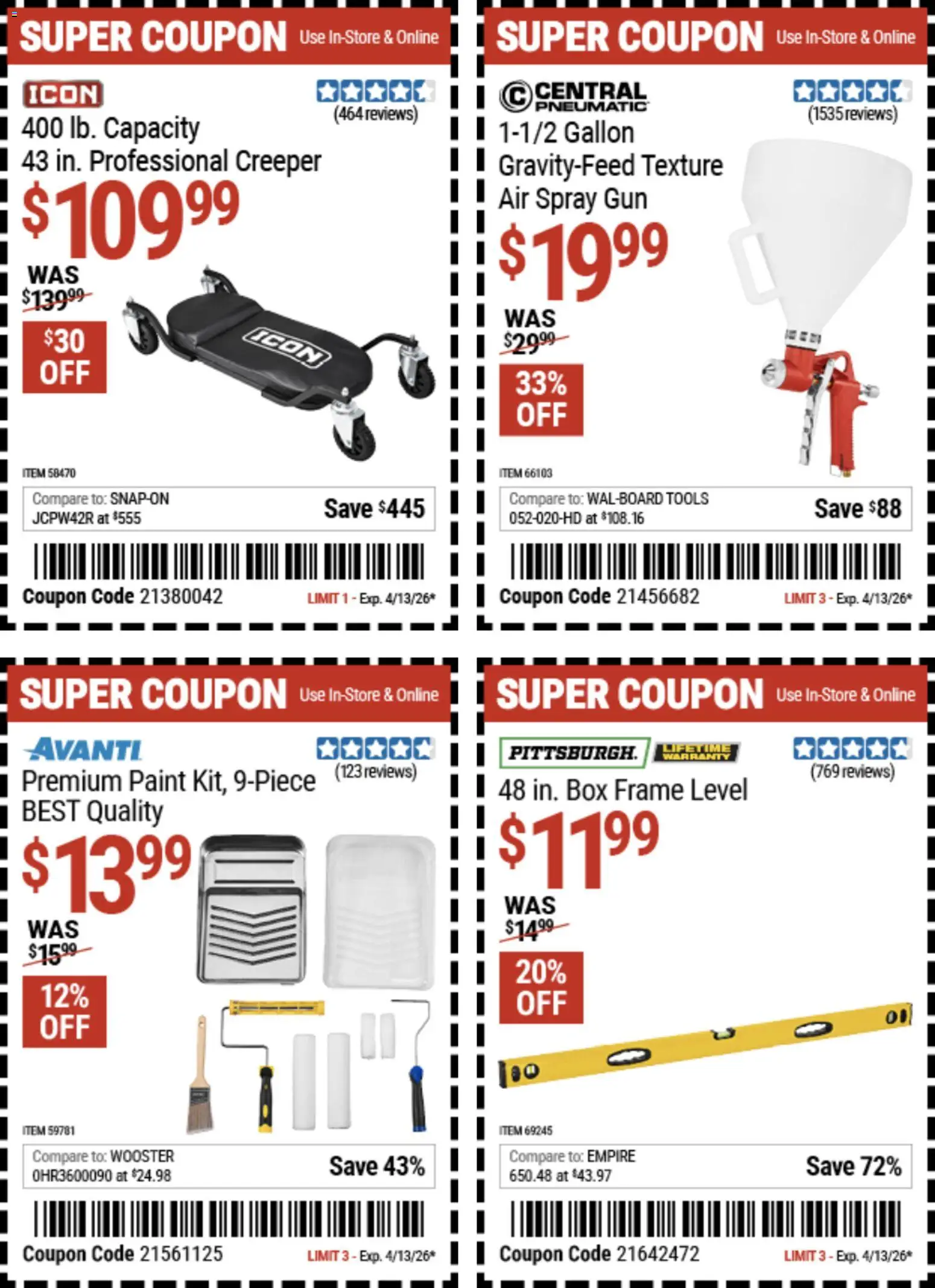 Harbor Freight Weekly Ad - valid from 23.03.2026 | Page: 1 | Products: Pneumatic, Box, Gun