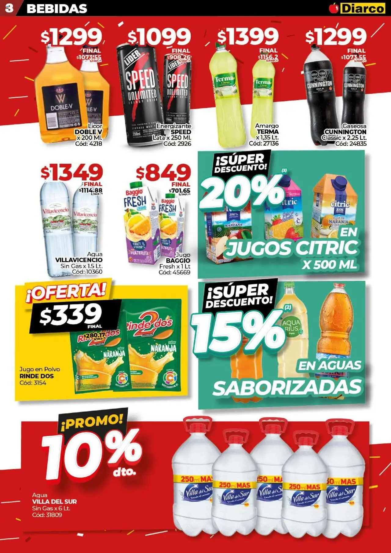 Diarco ofertas │ válido desde el 18.08.2025 | Página: 8 | Productos: Frutilla, Pera, Fuente, Jugo