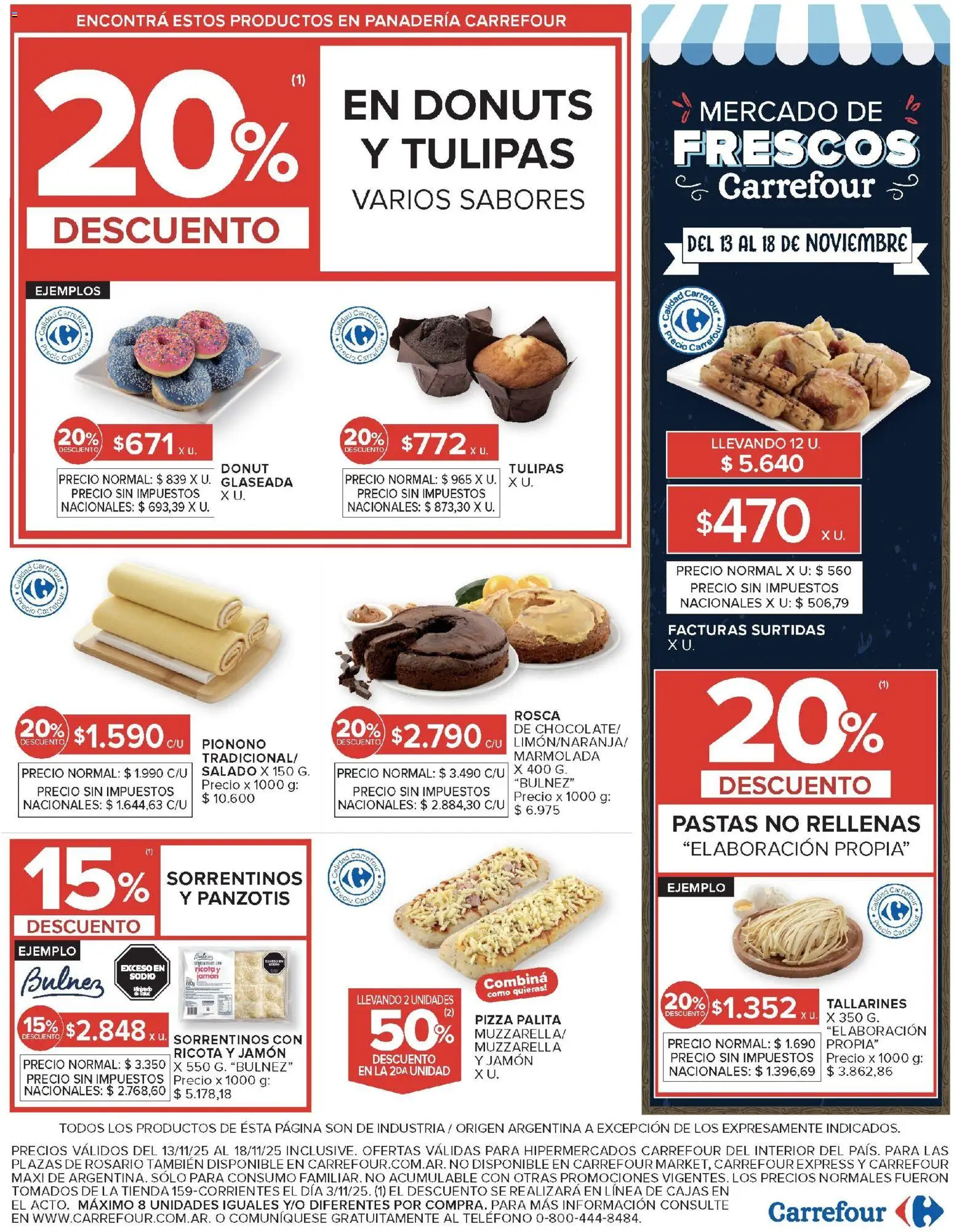 Carrefour ofertas │ válido desde el 13.11.2025 | Página: 18 | Productos: Teléfono, Panadería, Muzzarella, Pionono