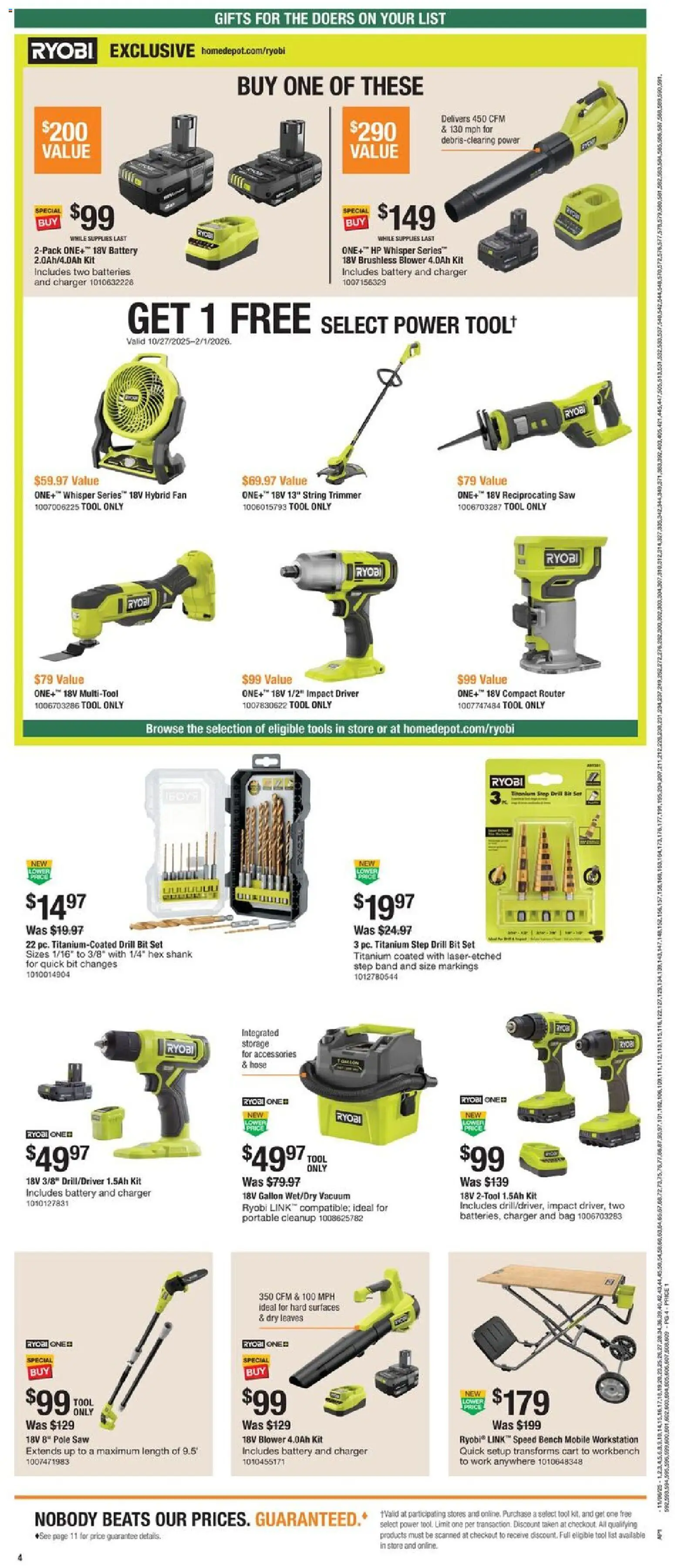 Home Depot Local Ad - GA - valid from 06.11.2025 | Page: 4 | Products: Trimmer, Battery, Charger, Fan