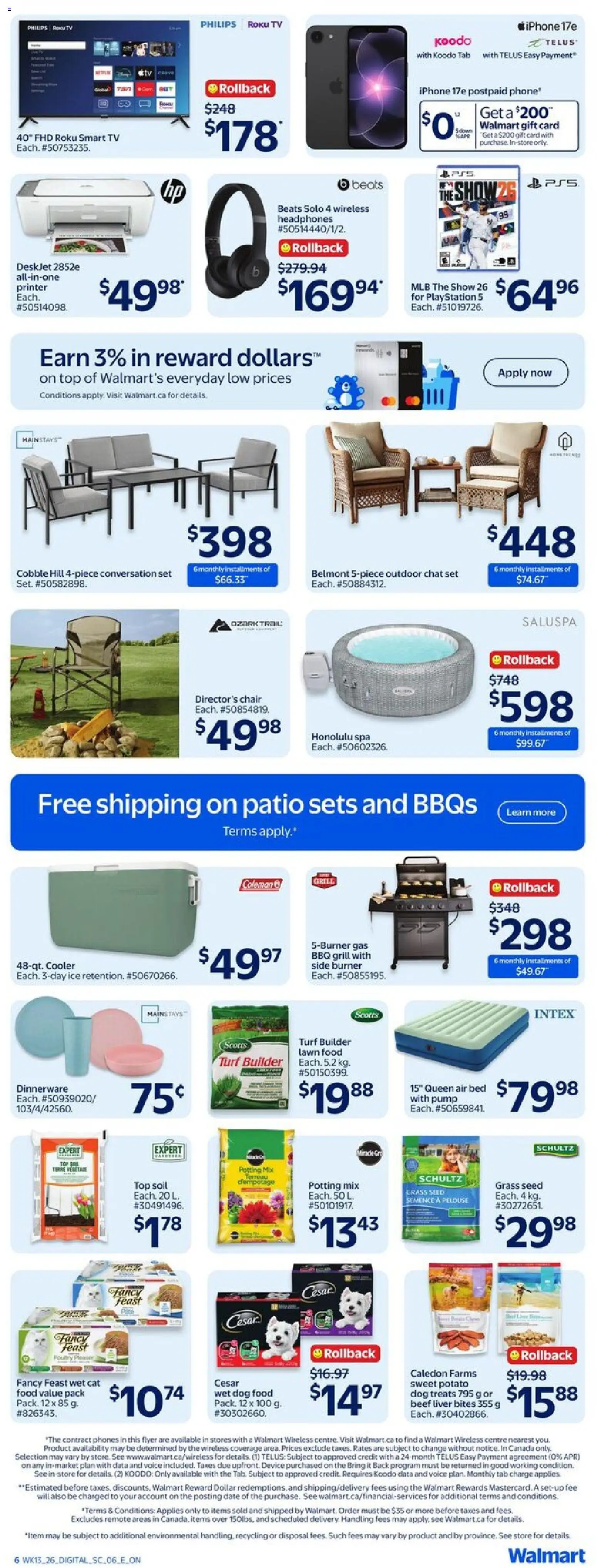 Walmart flyer valid from 23.04.2026 | Page: 11 | Products: Beef, Tv, Grill, Chair