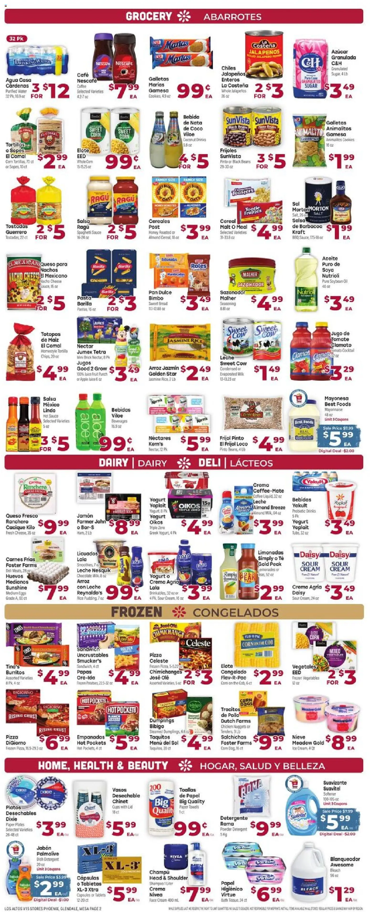 Cardenas Weekly Ad - AZ - valid from 14.01.2026 | Page: 2 | Products: Shampoo, Detergent, Water, Sugar