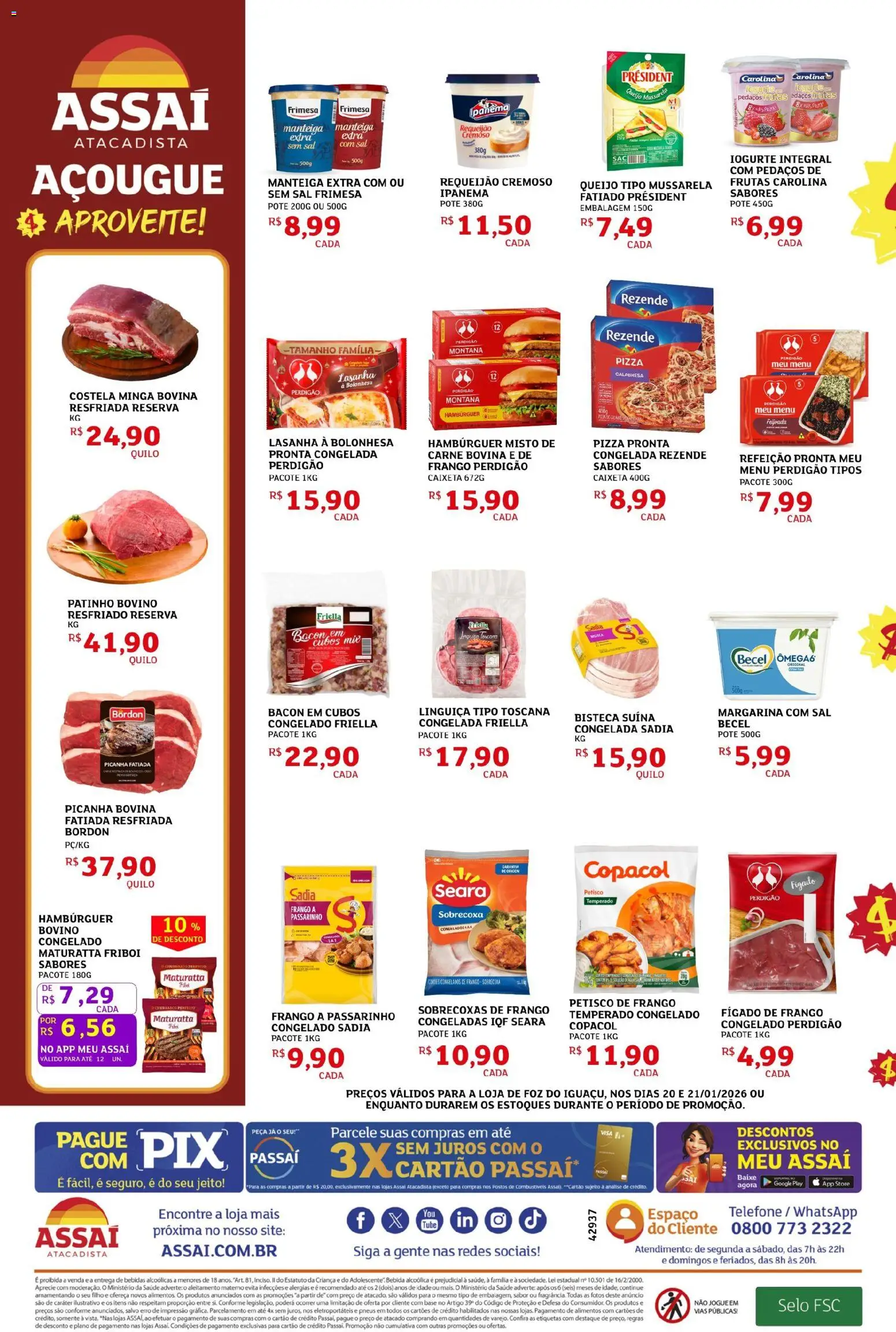 Assaí Atacadista Folheto - válido de 20.01.2026 | Página: 2 | Produtos: Picanha, Base, Telefone, Margarina