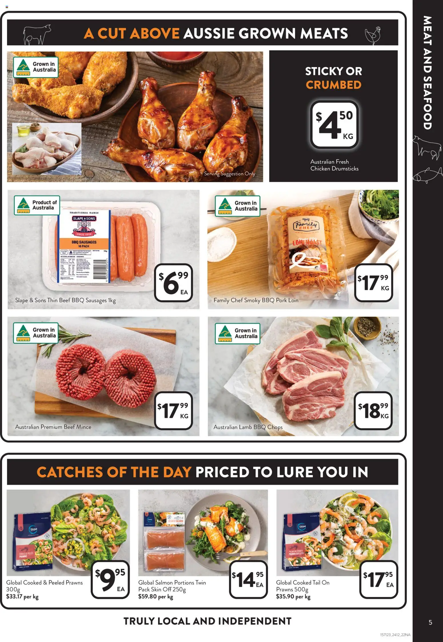 Foodworks catalogue - valid from 24.12.2025 | Page: 5 | Products: Chicken, Lamb, Salmon, Seafood