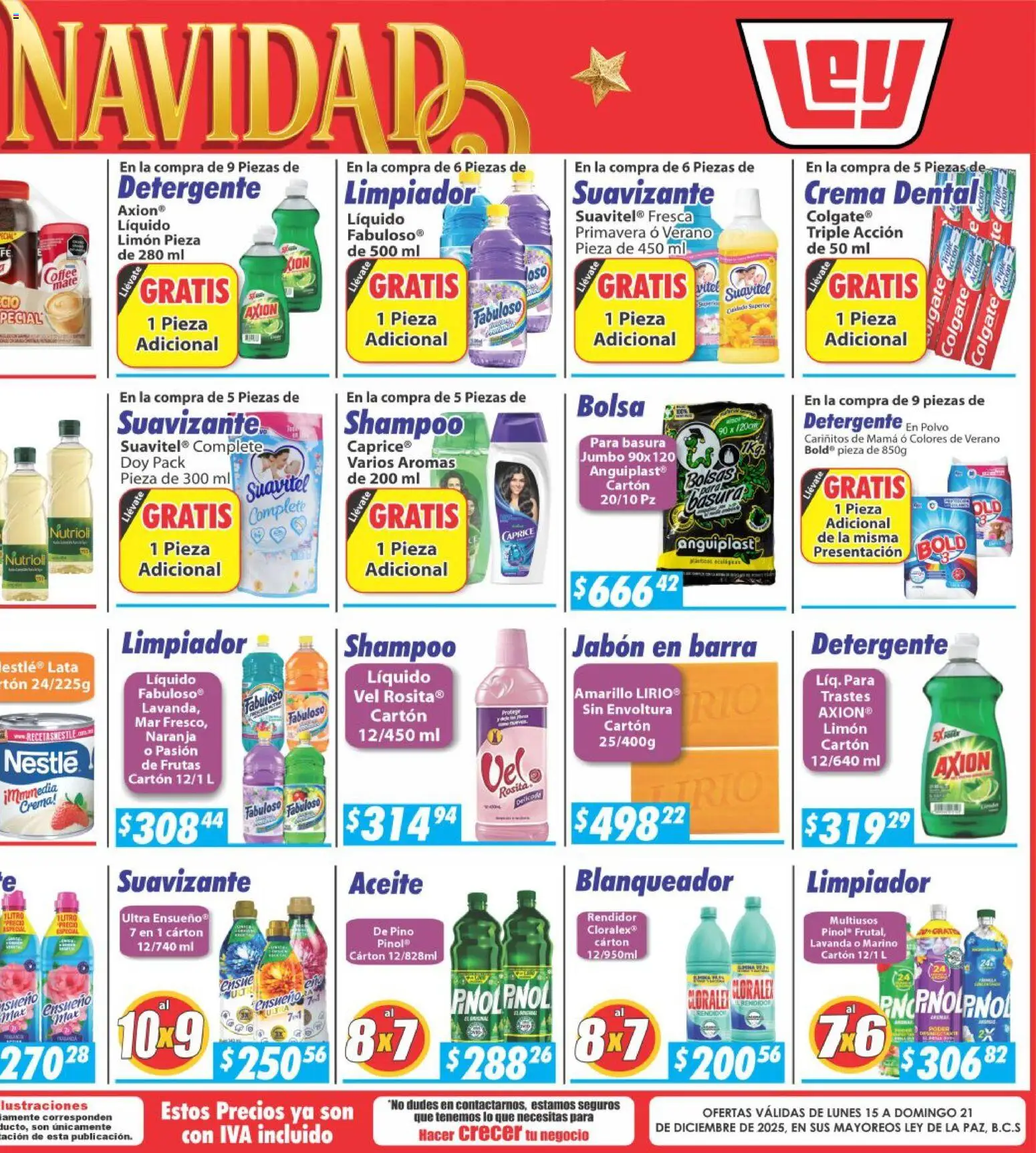 Nuevas ofertas de Casa Ley válidas en toda la República Mexicana desde el 15.12.2025. ¡Encuentra las mejores ofertas en Casa Ley folleto La Paz! | Página: 5 | Productos: Detergente, Bolsa, Suavizante, Polvo