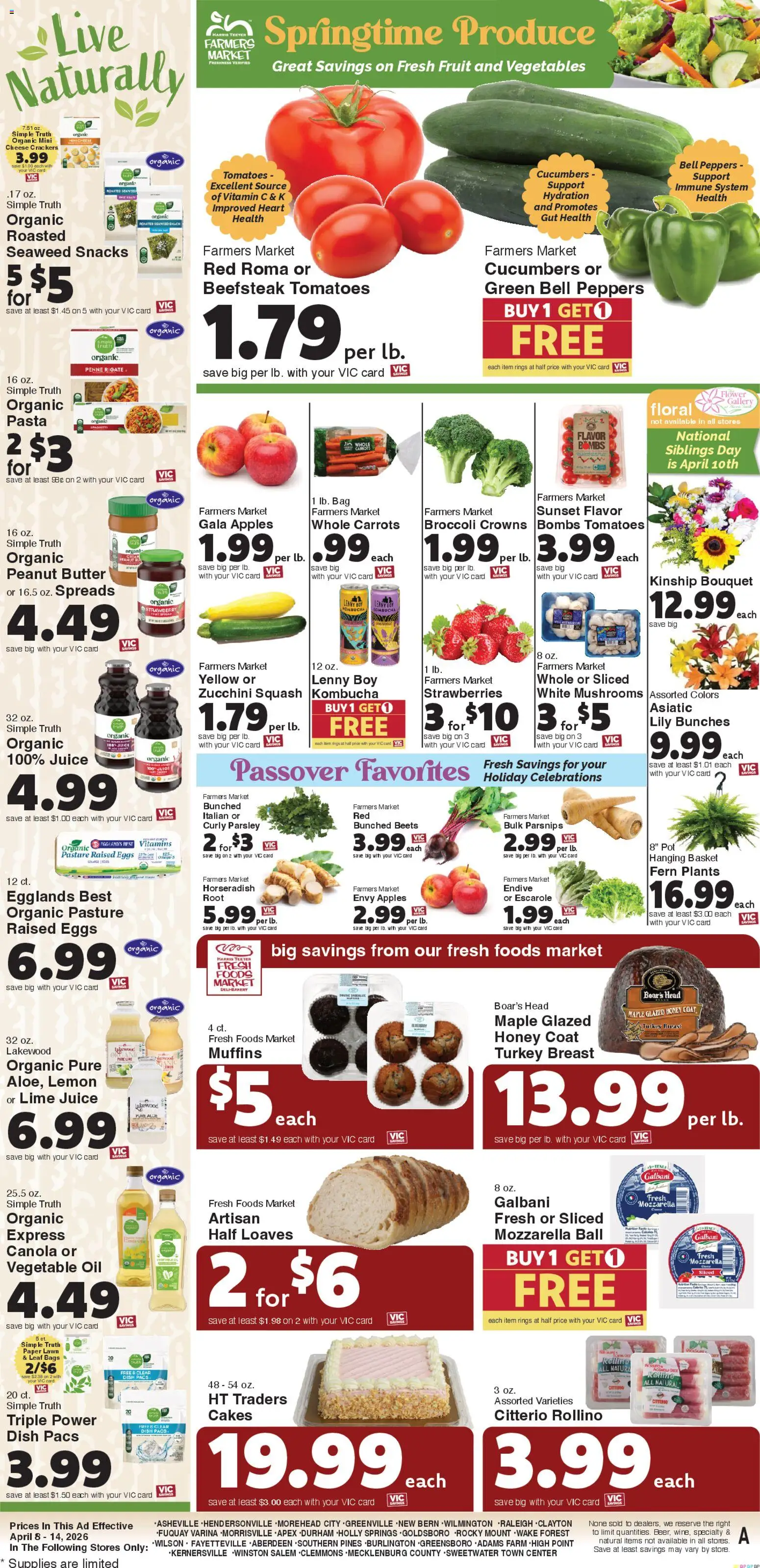 Harris Teeter Weekly Ad - NC - valid from 08.04.2026 | Page: 11 | Products: Crowns, Cheese, Eggs, Vegetables