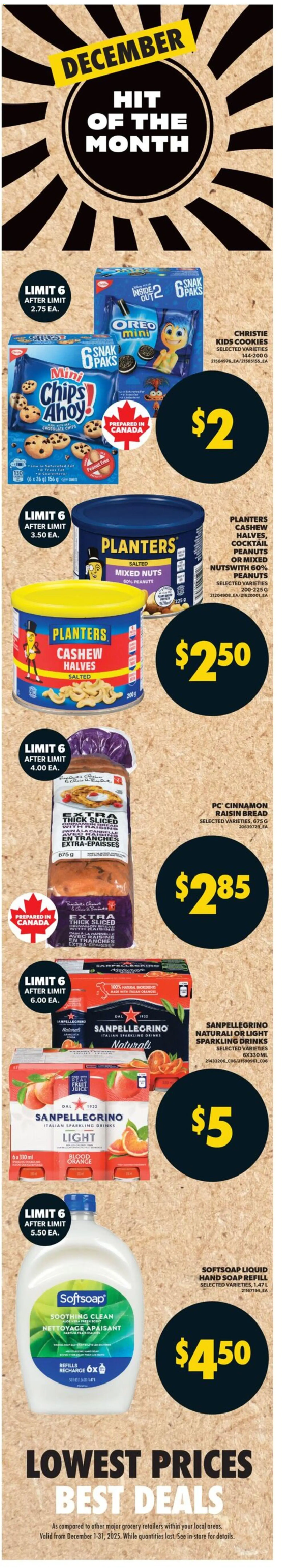 Real Canadian Superstore flyer valid from 18.12.2025 | Page: 4 | Products: Chips, Bread, Chocolate, Juice