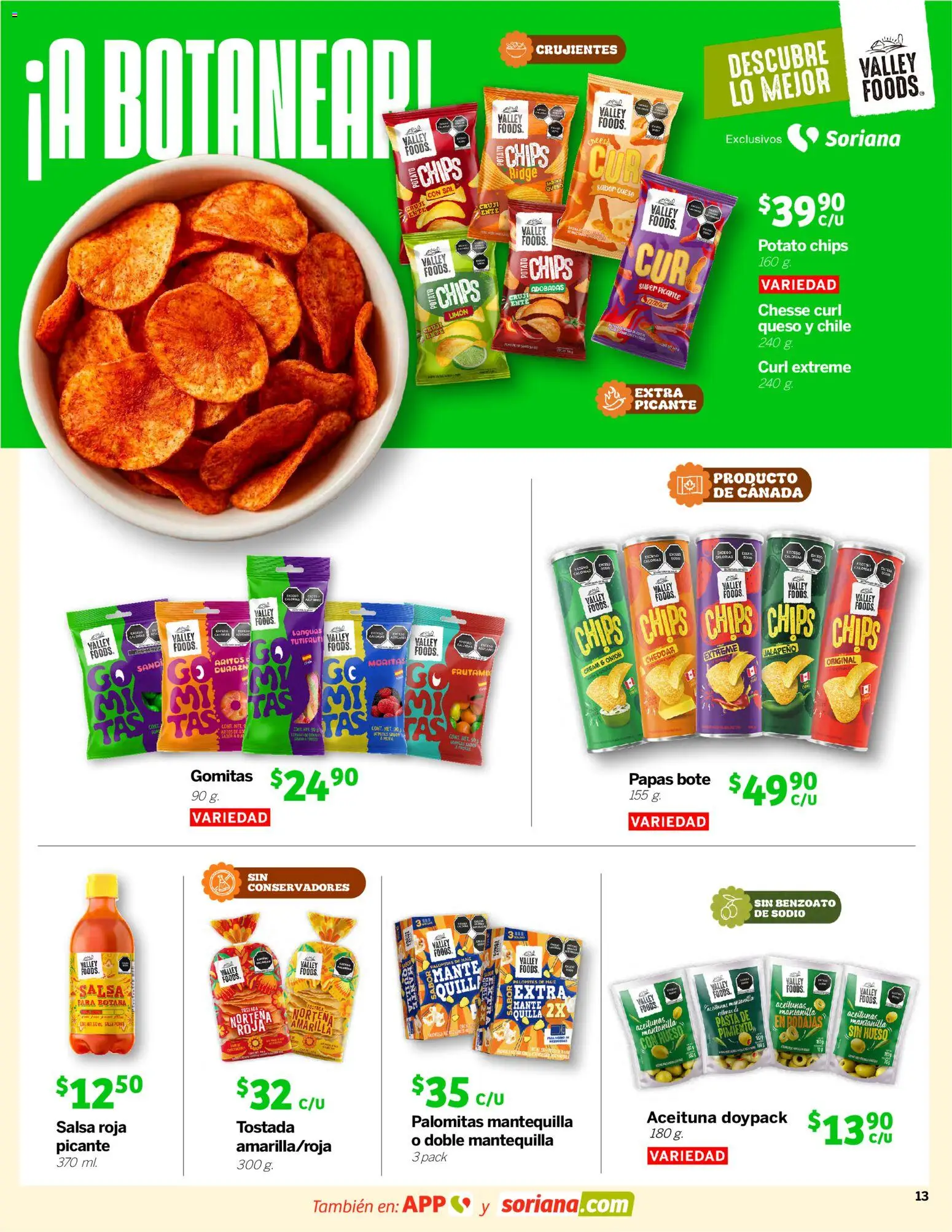 Nuevas ofertas de Soriana válidas en toda la República Mexicana desde el 26.03.2026. ¡Encuentra las mejores ofertas en Soriana Descubre lo mejor Súper Nacional! | Página: 13 | Productos: Aceitunas, Limón, Mantequilla, Gomitas