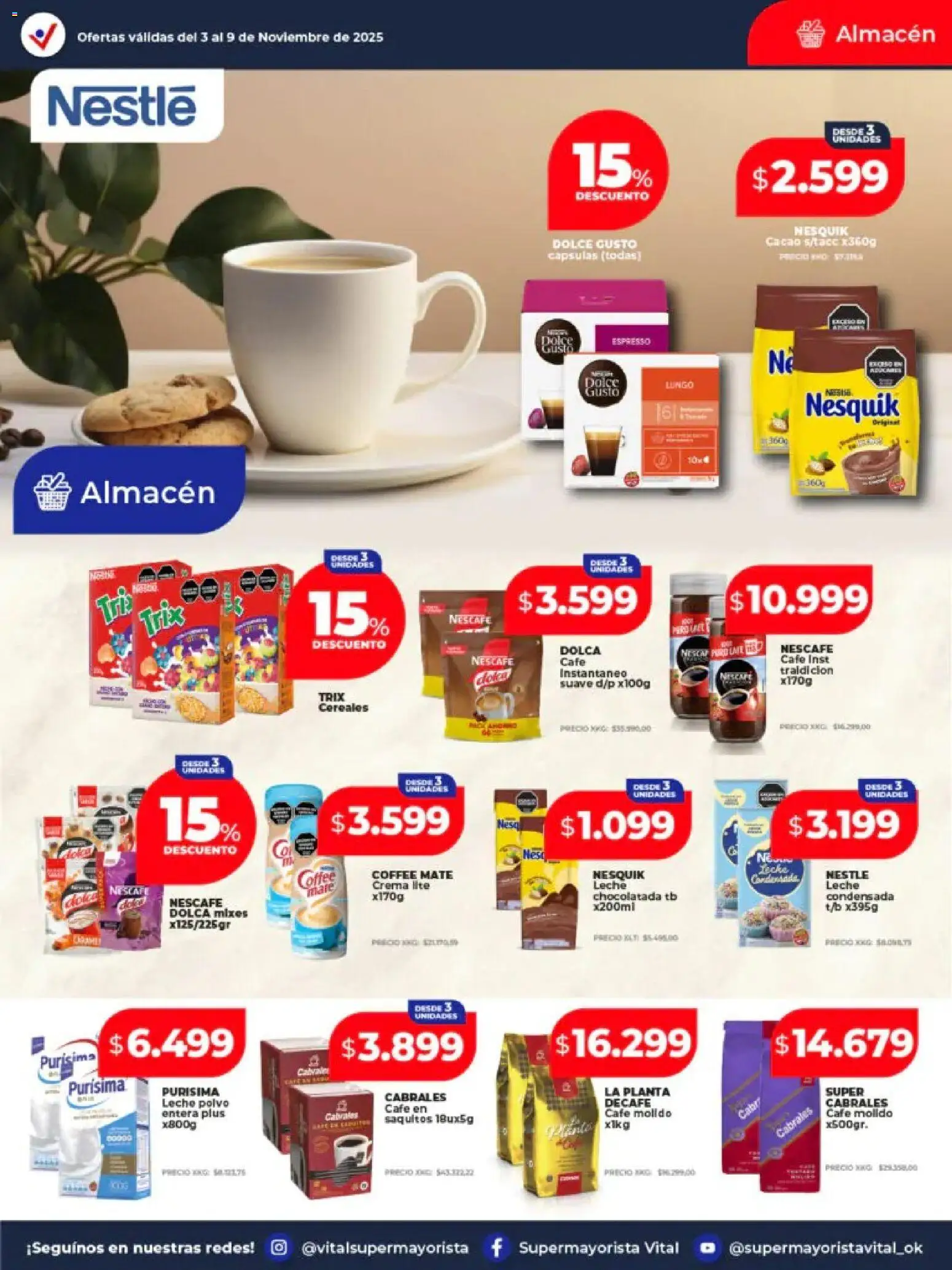 Vital - Ofertas - Bahía Blanca │ válido desde el 03.11.2025 | Página: 12 | Productos: Mate, Chocolatada, Cereales, Crema