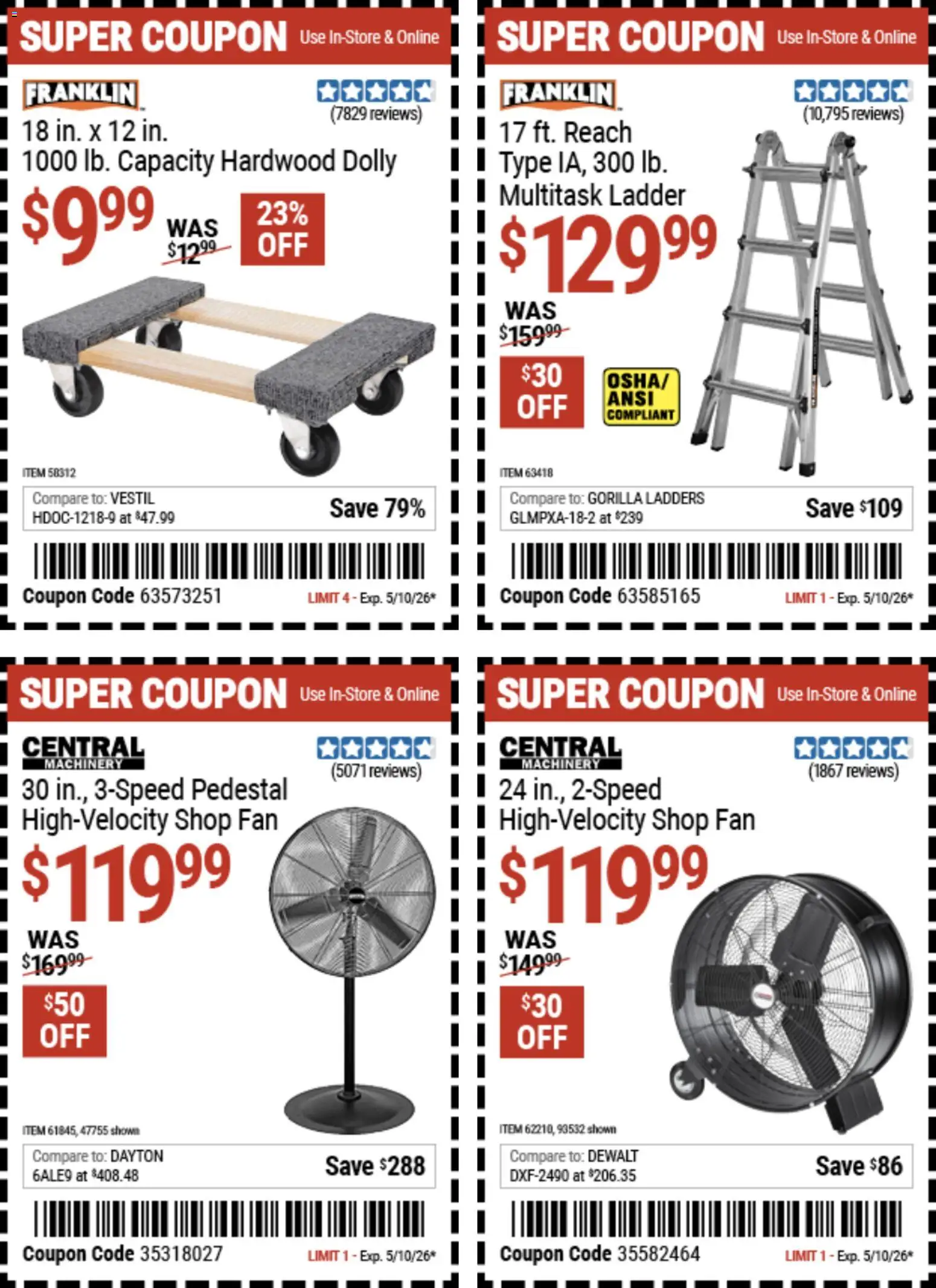 Harbor Freight Weekly Ad - valid from 27.04.2026 | Page: 12 | Products: Ladder, Fan