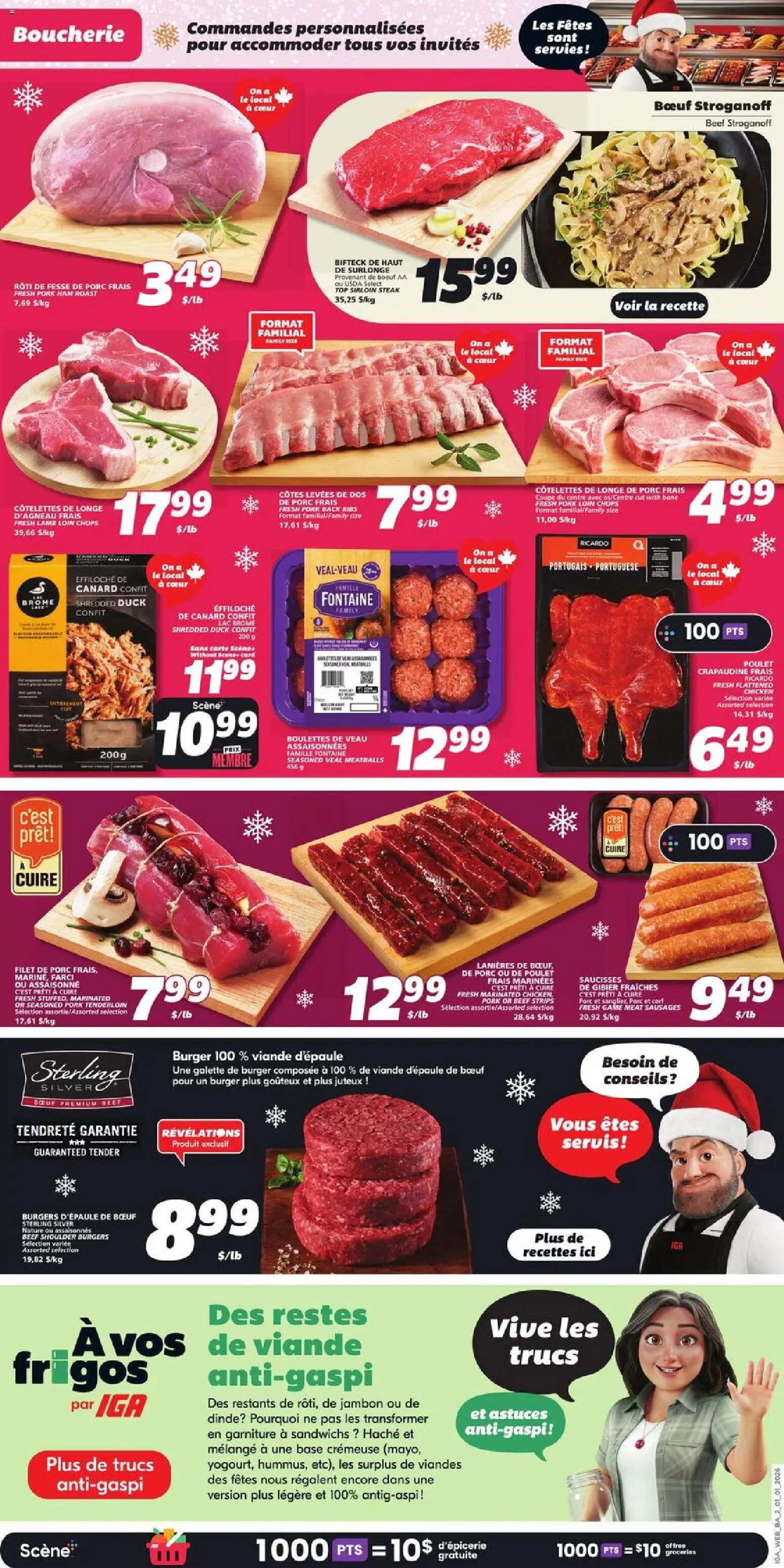 IGA flyer valid from 01.01.2026 | Page: 4 | Products: Beef, Game, Ham, Pork