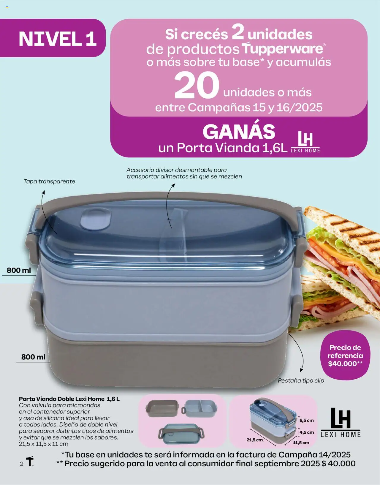 Tupperware - Programa de Incentivos │ válido desde el 15.09.2025 | Página: 2 | Productos: Campana, Microondas, Té, Vianda