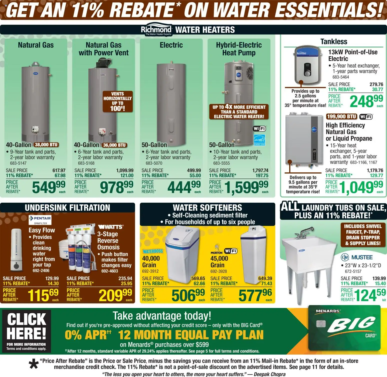 Menards Weekly Ad - valid from 29.10.2025 | Page: 12 | Products: Pump, Swivel, Water, Water Heater