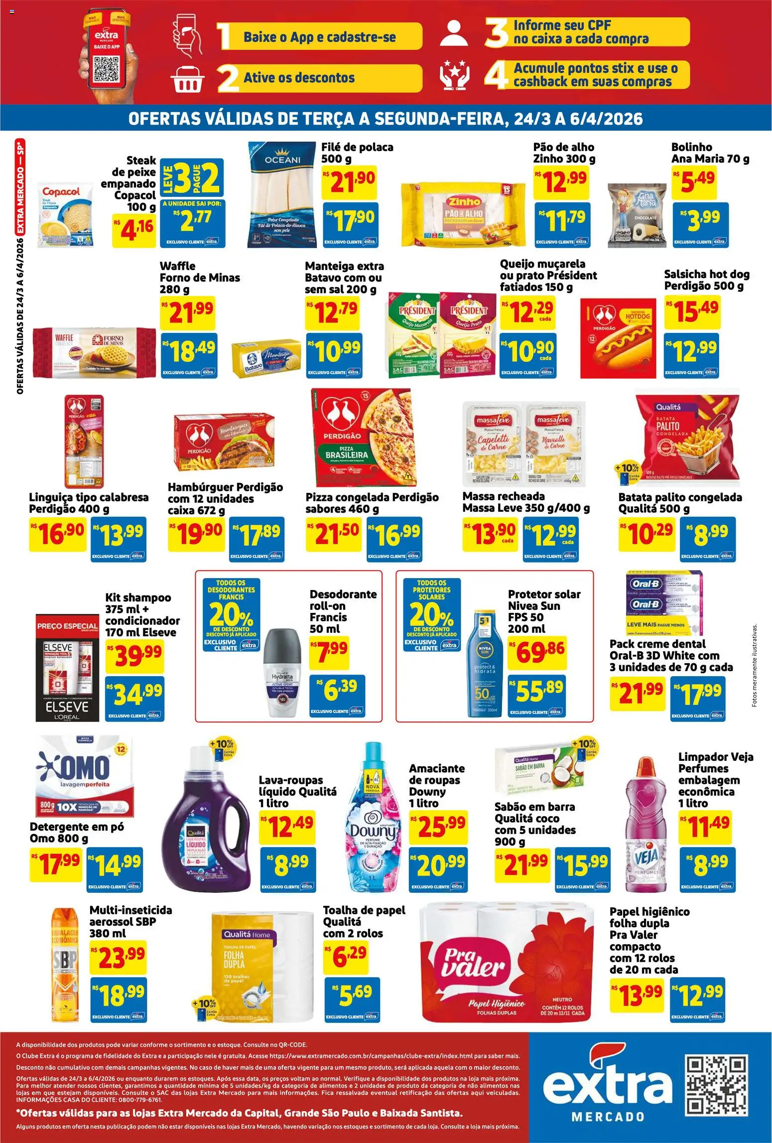Extra Folheto - válido de 24.03.2026 | Página: 2 | Produtos: Linguiça, Carne, Creme, Perfumes