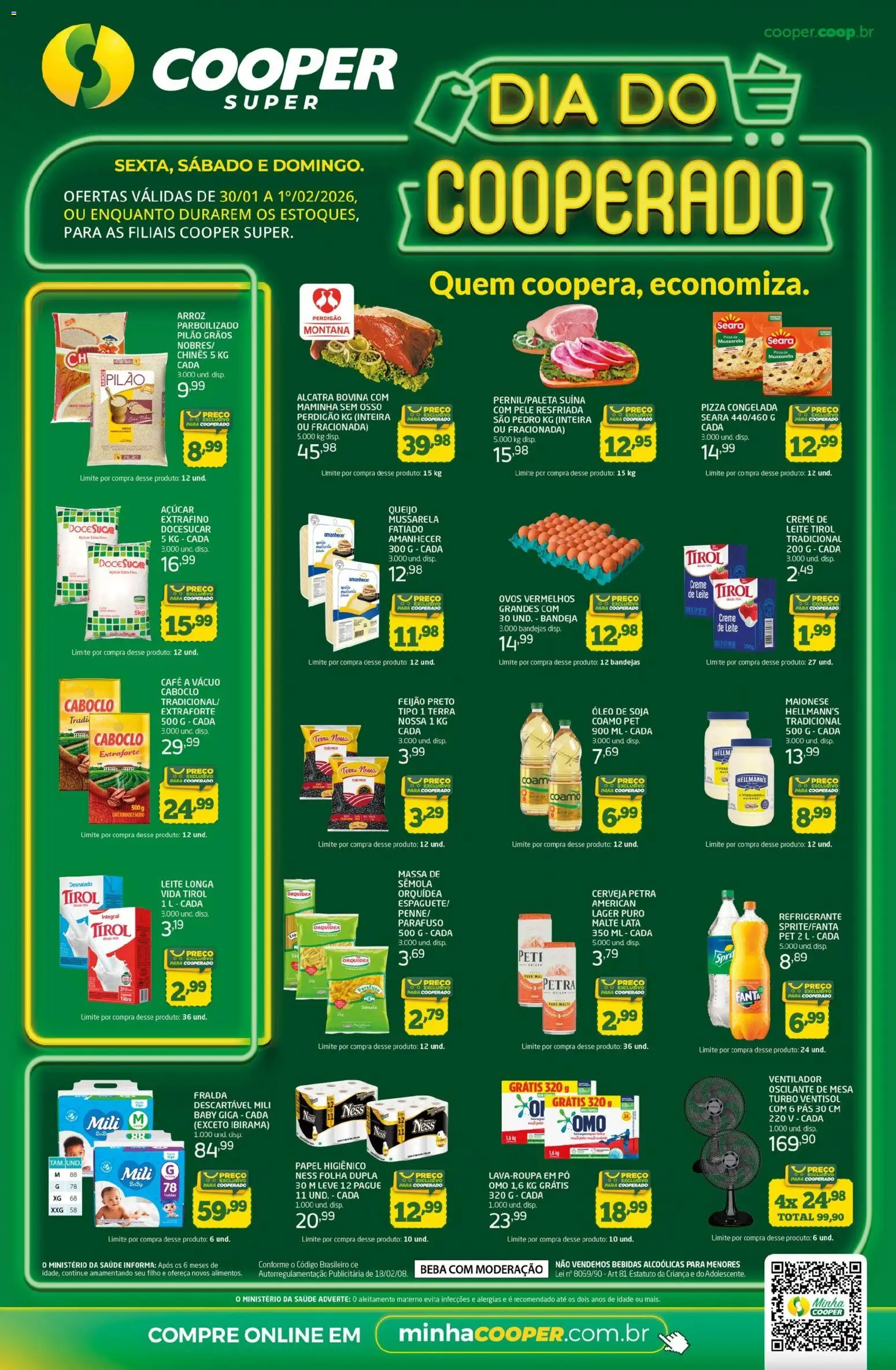 Cooper Folheto - válido de 30.01.2026 | Página: 1 | Produtos: Feijão, Mesa, Arroz, Bandeja