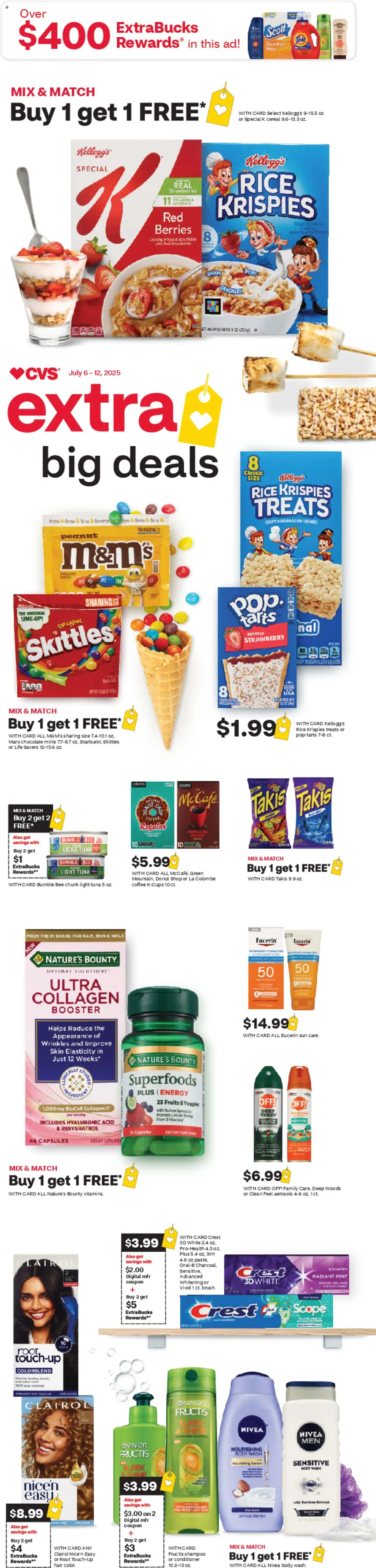 CVS Pharmacy Weekly Ad - valid from 06.07.2025 | Page: 1 | Products: Shampoo, Conditioner, Butter, Strawberries