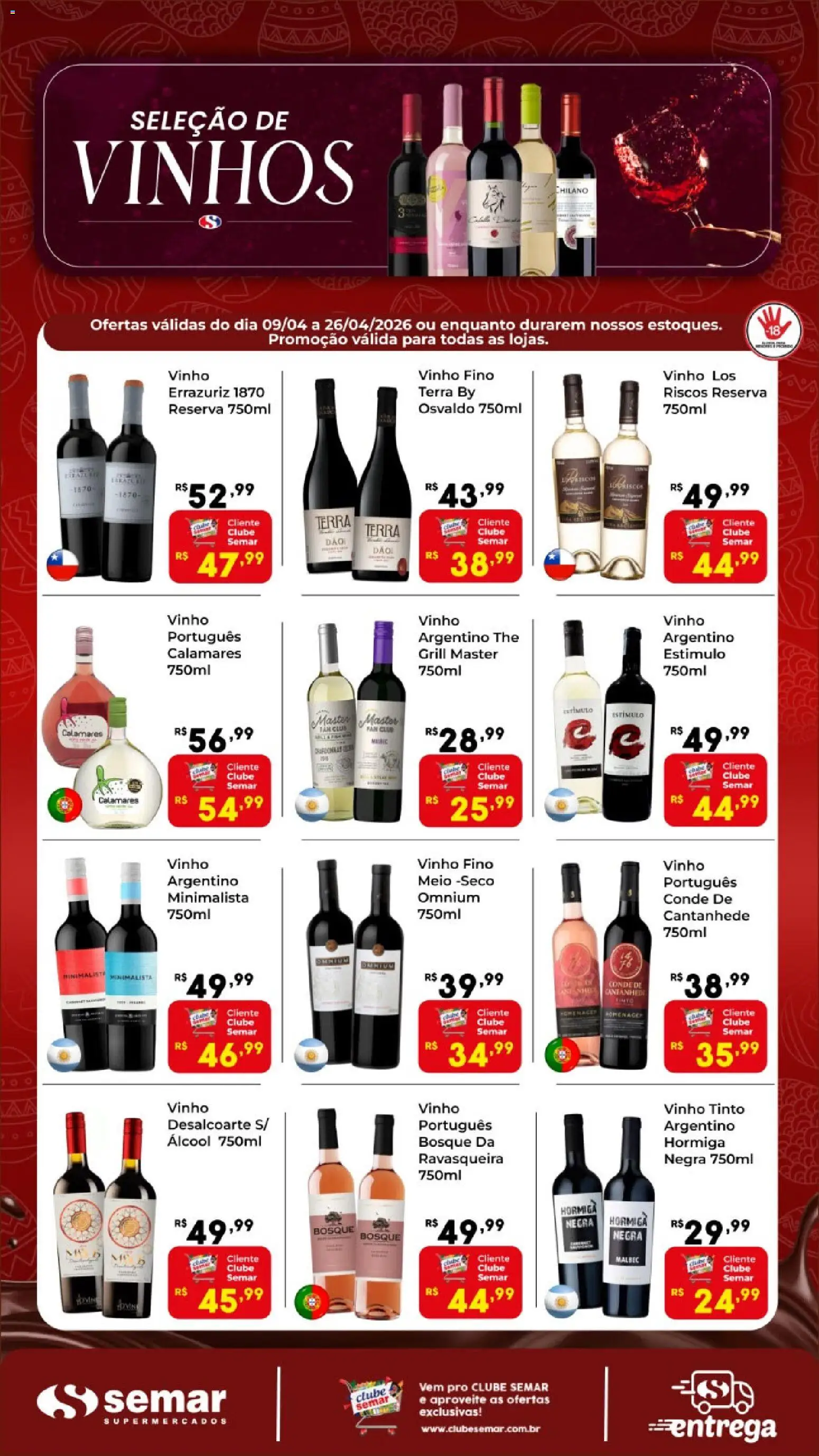 Semar Supermercado Folheto - válido de 09.04.2026 | Página: 1 | Produtos: Grill, Vinho