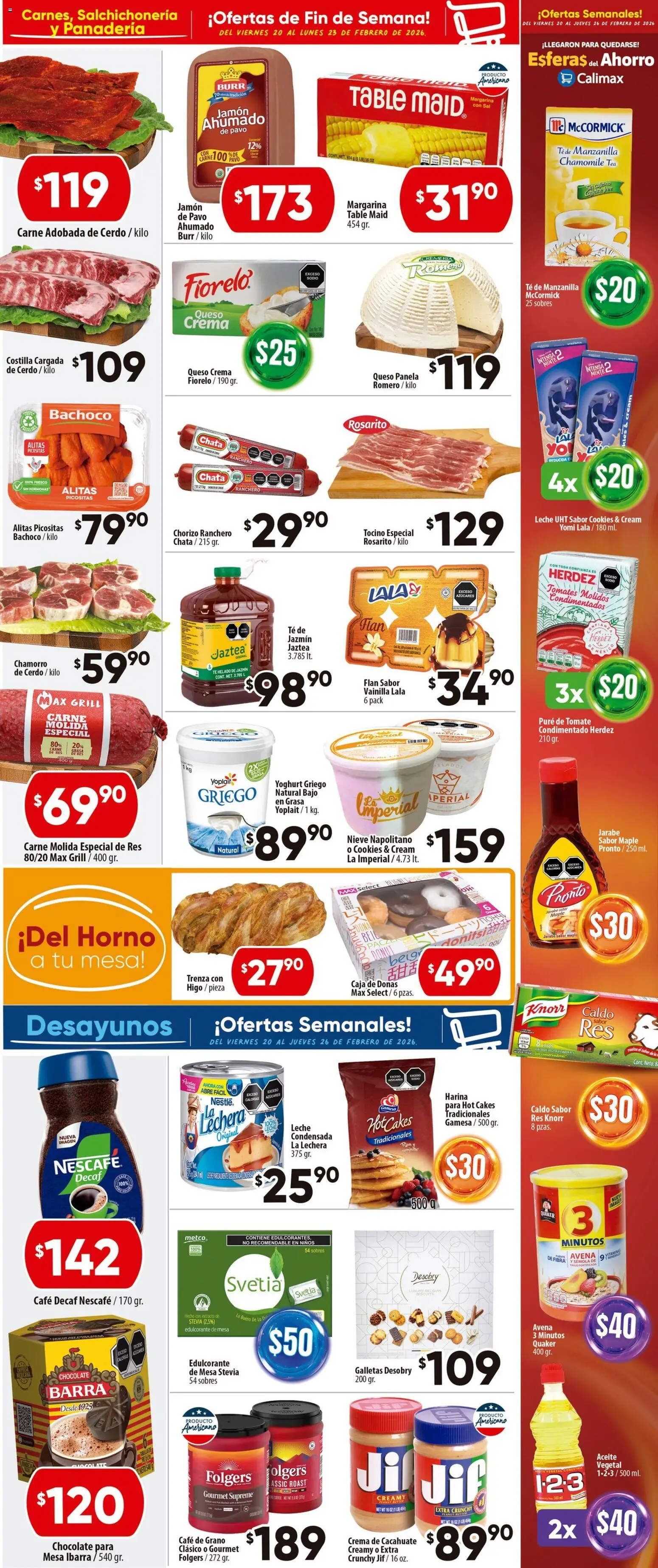Nuevas ofertas de Calimax válidas en toda la República Mexicana desde el 20.02.2026. ¡Encuentra las mejores ofertas en Calimax folleto Ensenada! | Página: 2 | Productos: Sal, Pure de Tomate, Chorizo, Margarina