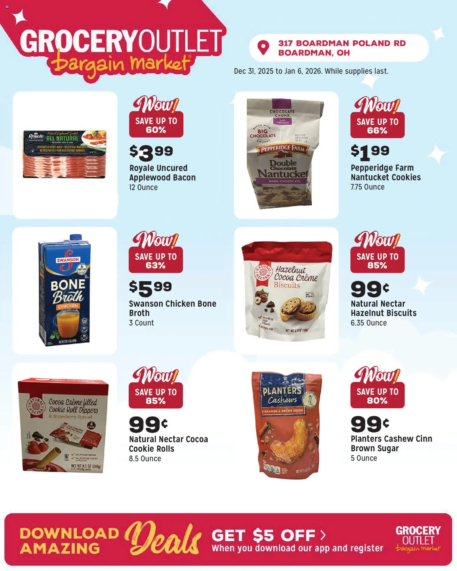 Grocery Outlet Weekly Ad - OH - valid from 31.12.2025 | Page: 8 | Products: Chocolate, Pork, Cookies, Sugar