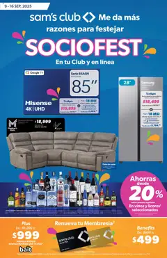 Vista previa de Sam's Club - Catálogo Socio Fest Frontera, nuevo folleto de la tienda, válido en México a partir del 09.09.2025