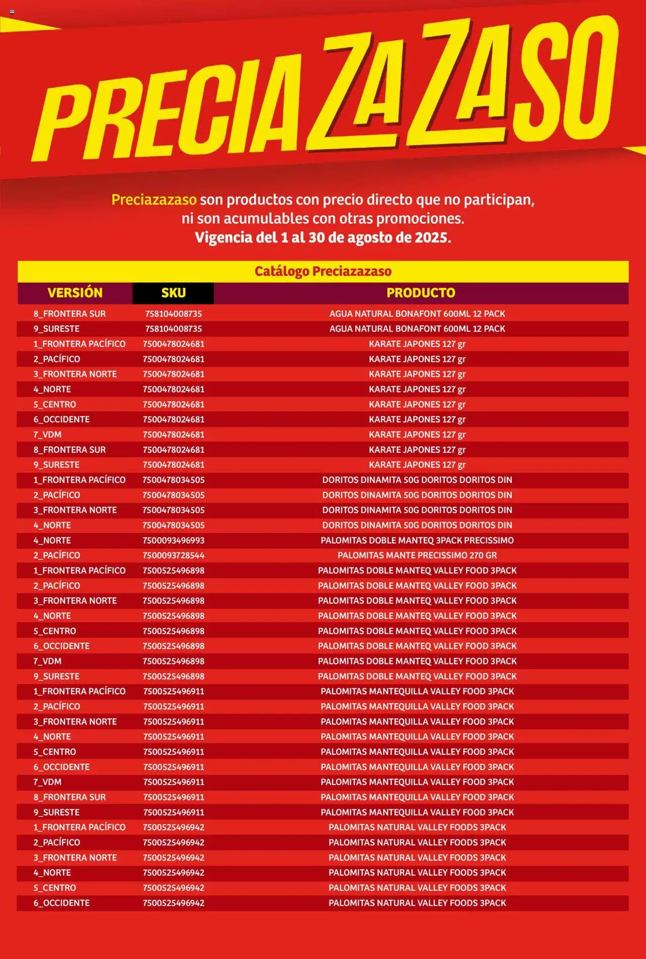 Nuevas ofertas de Soriana válidas en toda la República Mexicana desde el 01.08.2025. ¡Encuentra las mejores ofertas en Soriana - Catálogo Preciazazaso Mercado Nacional! | Página: 3 | Productos: Agua, Mantequilla