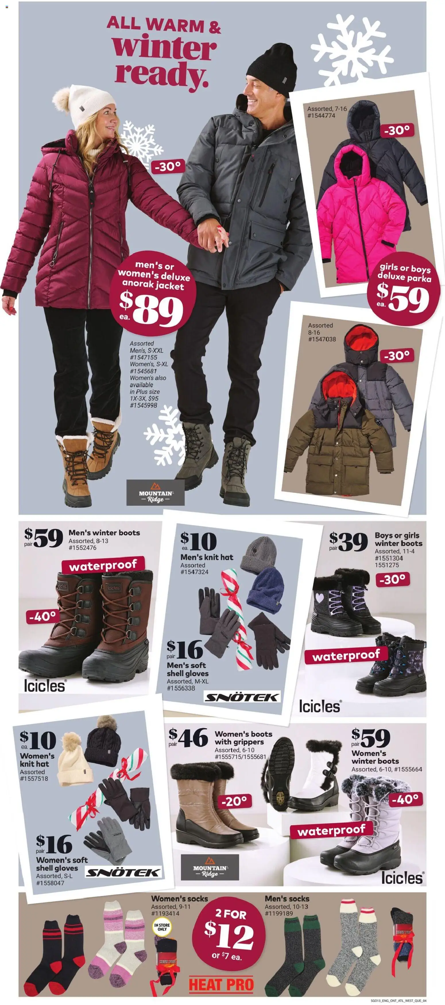 Giant Tiger flyer valid from 29.10.2025 | Page: 6 | Products: Boots, Gloves, Jacket, Socks