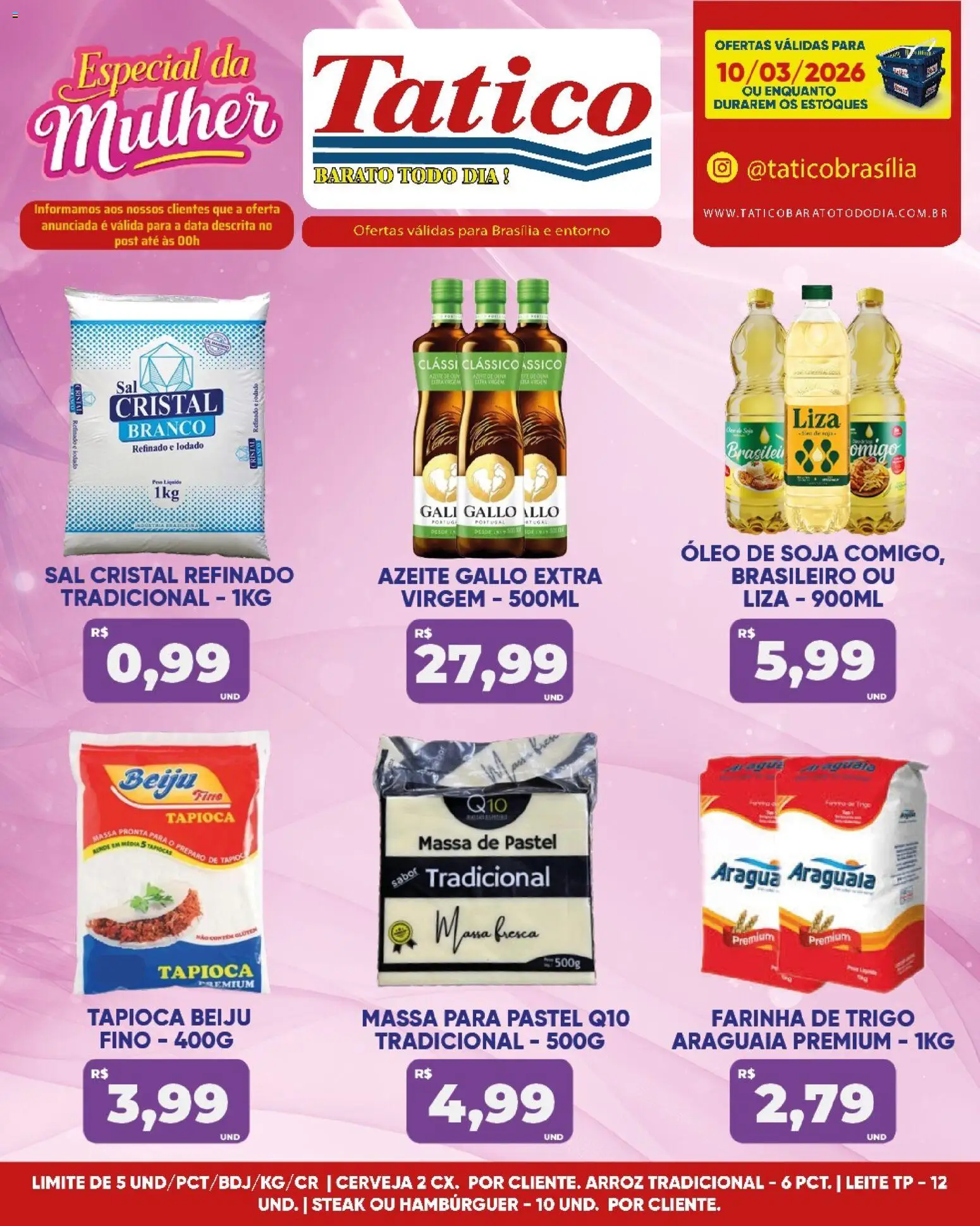 Tatico Folheto - válido de 10.03.2026 | Página: 4 | Produtos: Farinha de trigo, Cerveja, Sal, Azeite